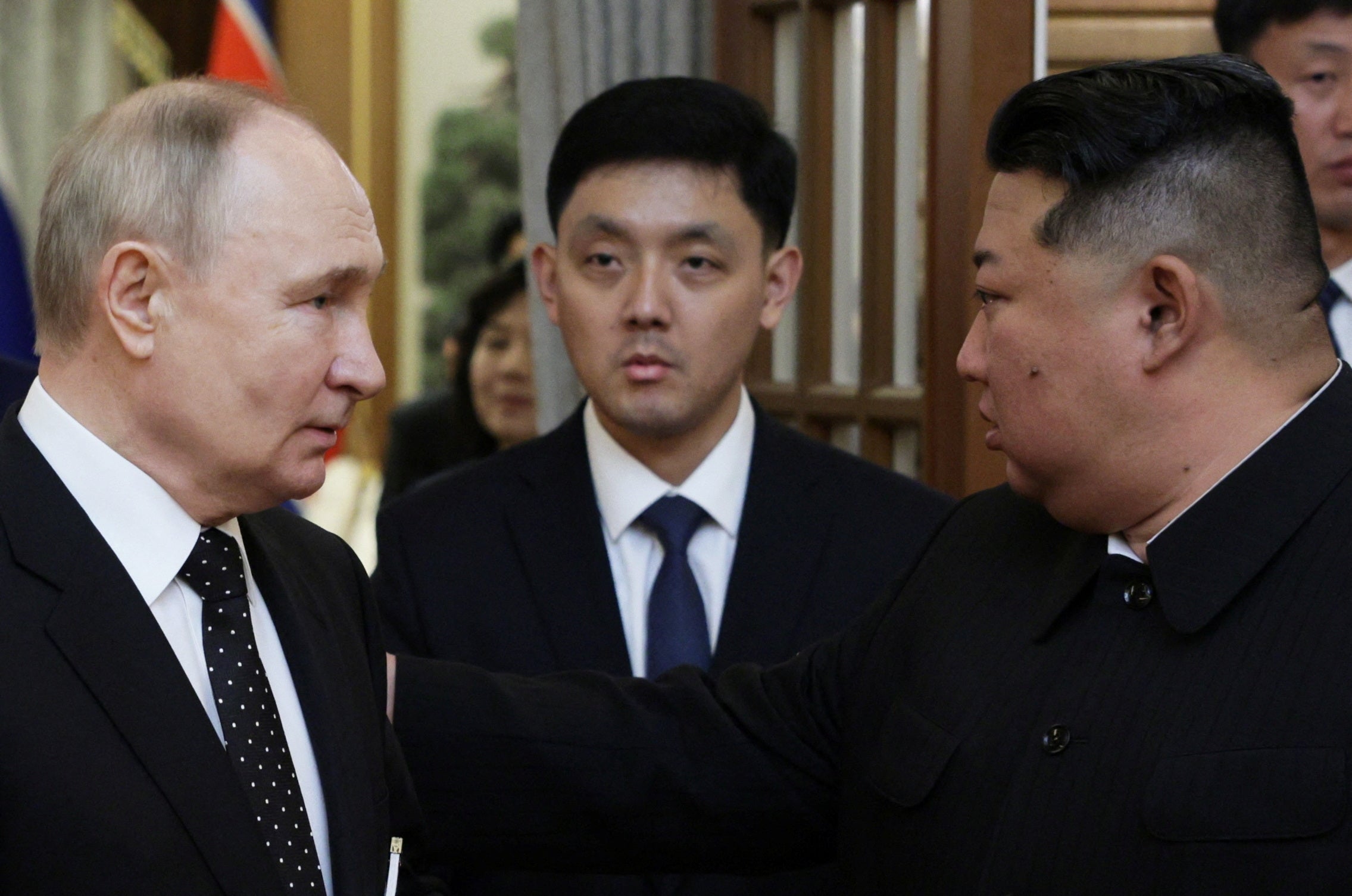 Russia's President Vladimir Putin and North Korea's leader Kim Jong Un attend a meeting in Pyongyang, North Korea June 19, 2024