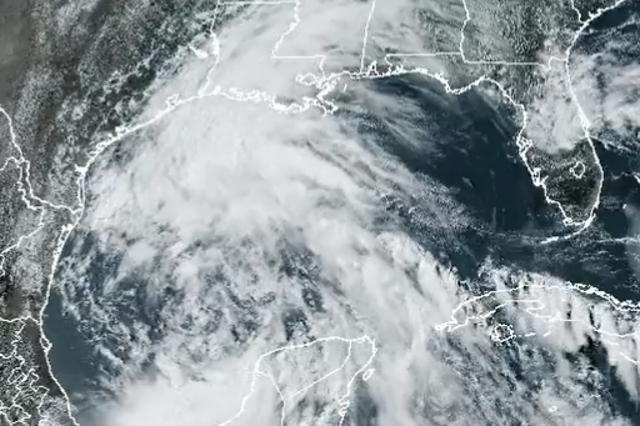 <p>A satellite loop of Potential Tropical Cyclone One over the southwest Gulf of Mexico on Tuesday </p>