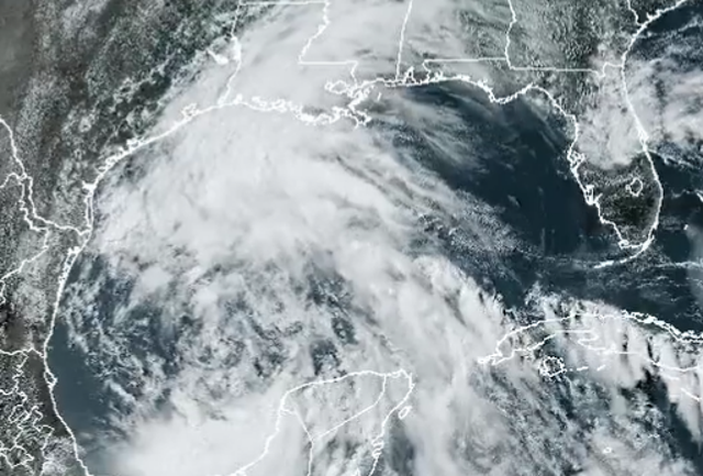 <p>A satellite loop of Potential Tropical Cyclone One over the southwest Gulf of Mexico on Tuesday </p>