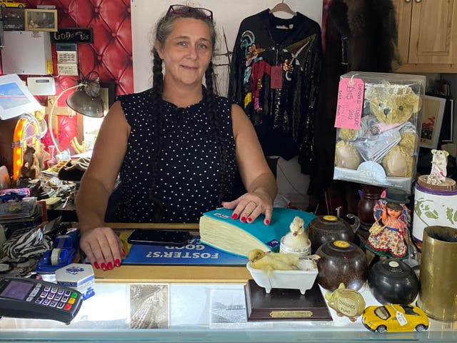<p>Sadie Myers, who has an antique shop in Whitby called Den of Antiquity, is  undecided but leaning towards a vote for Reform UK </p>