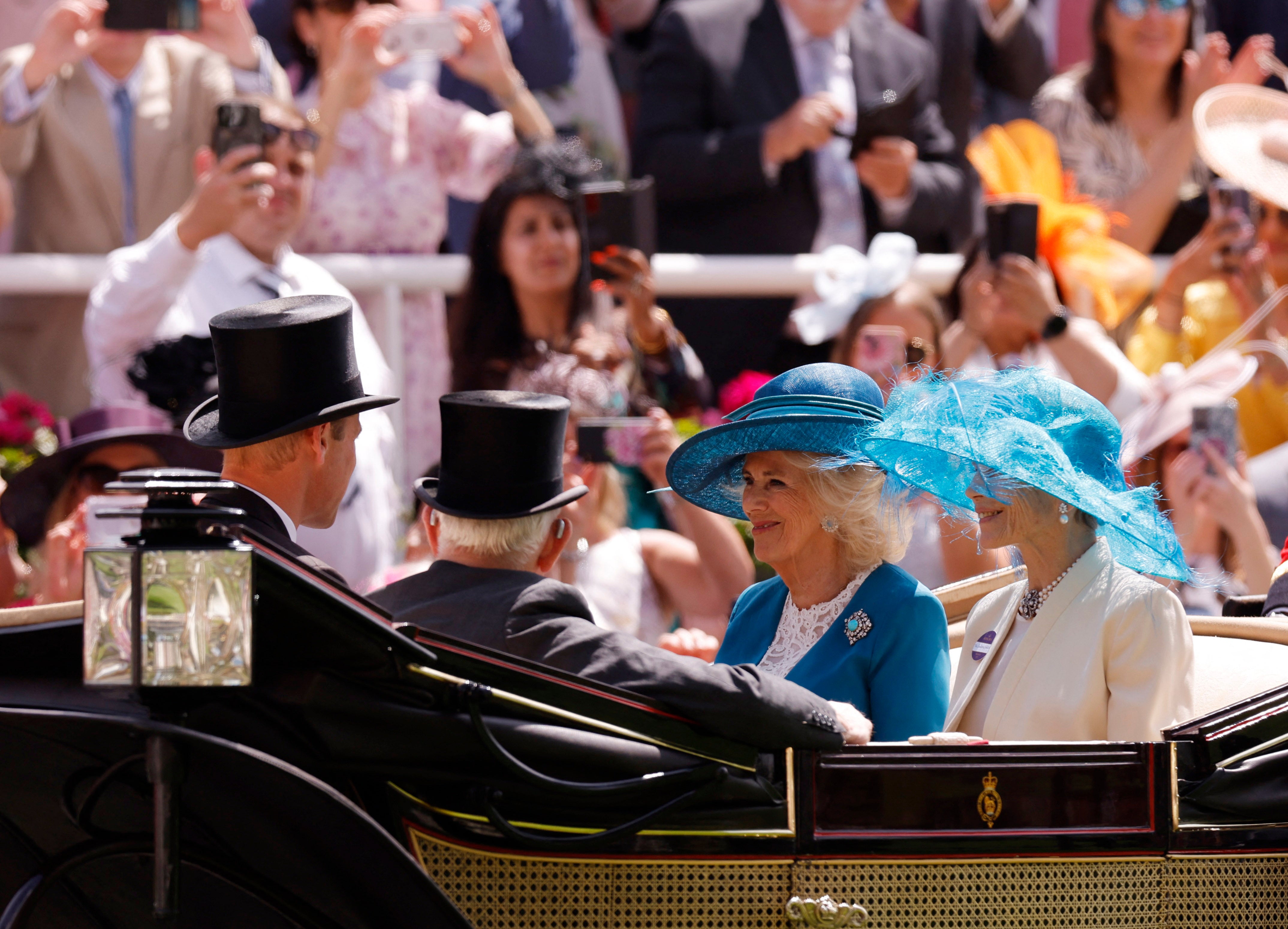 Queen Camilla and Prince William are soaking up the sun at the second day of Royal Ascot