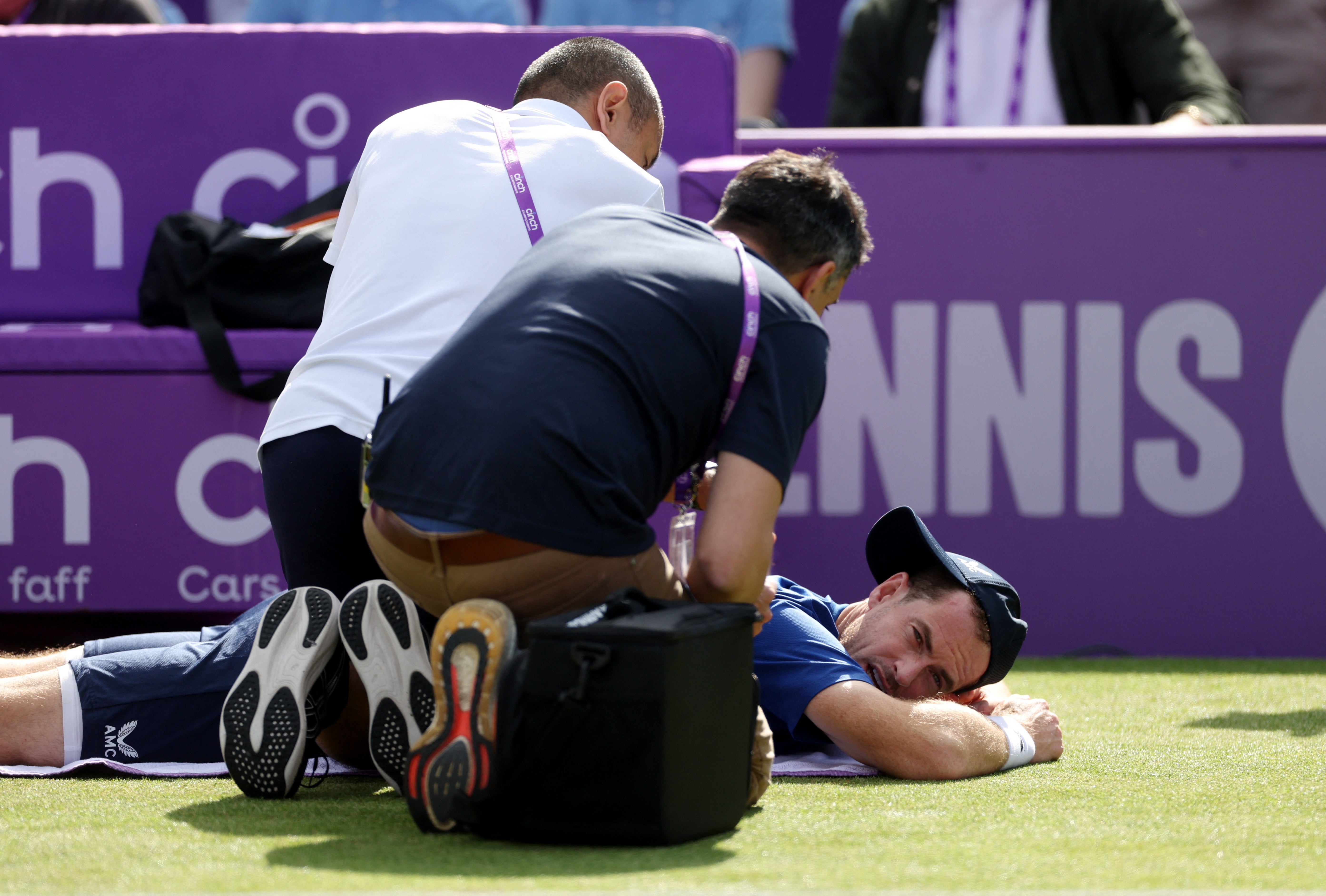 Murray retired from his second-round match at Queen’s on Wednesday due to a back injury