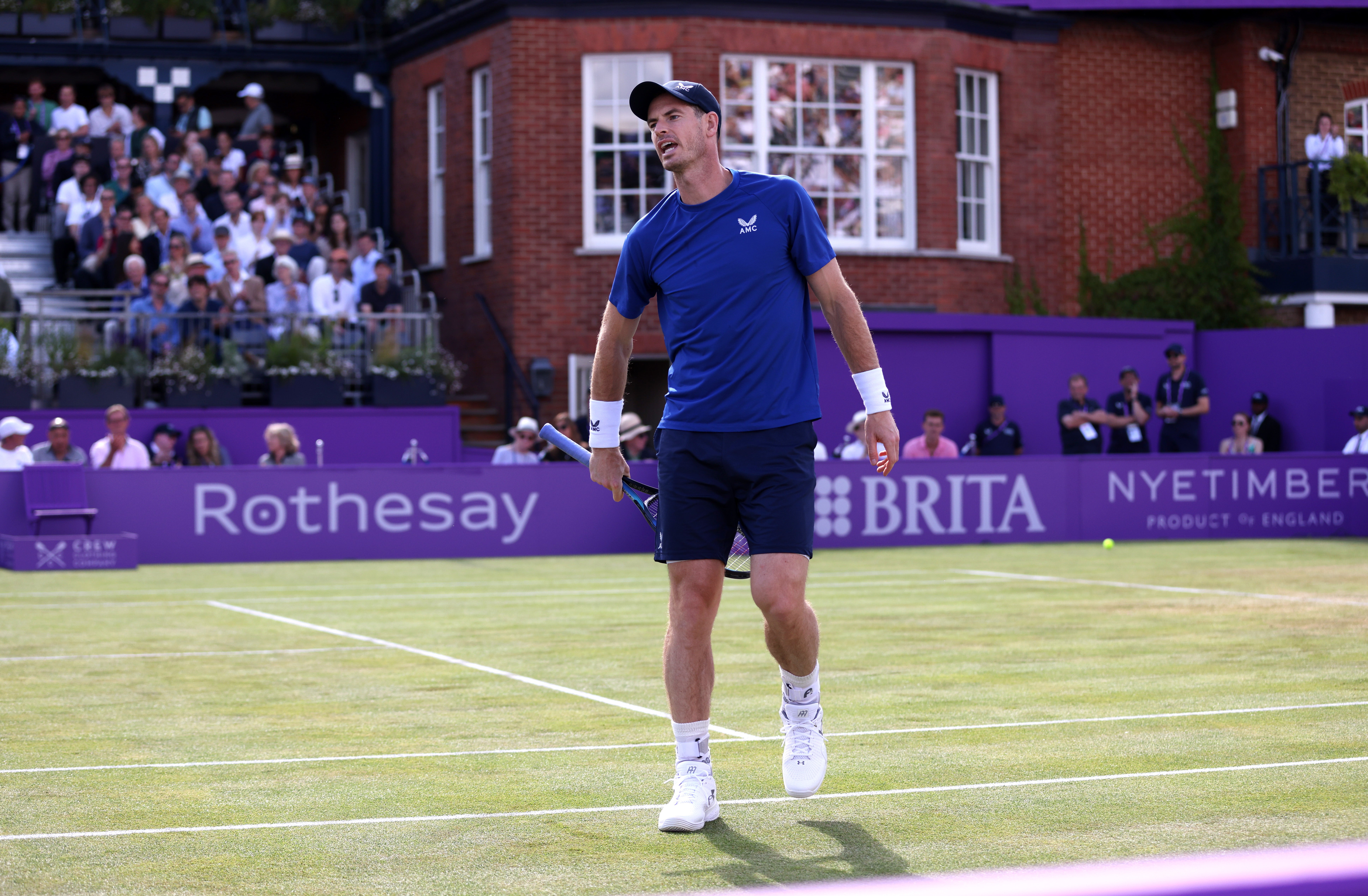 Andy Murray retired from his second-round match at Queen’s Club on Wednesday