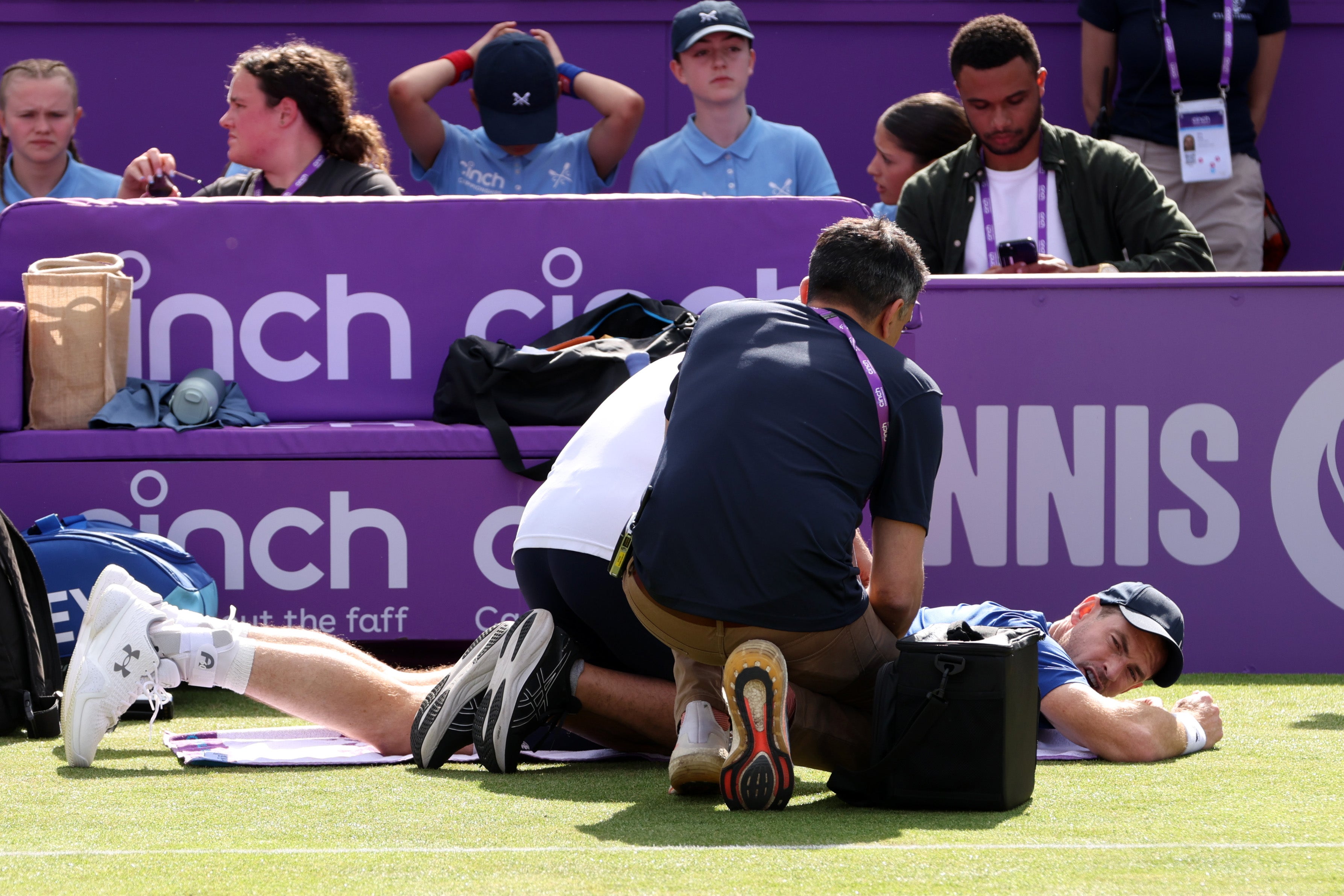 Murray took a medical timeout but retired when he was 4-1 down in the first-set
