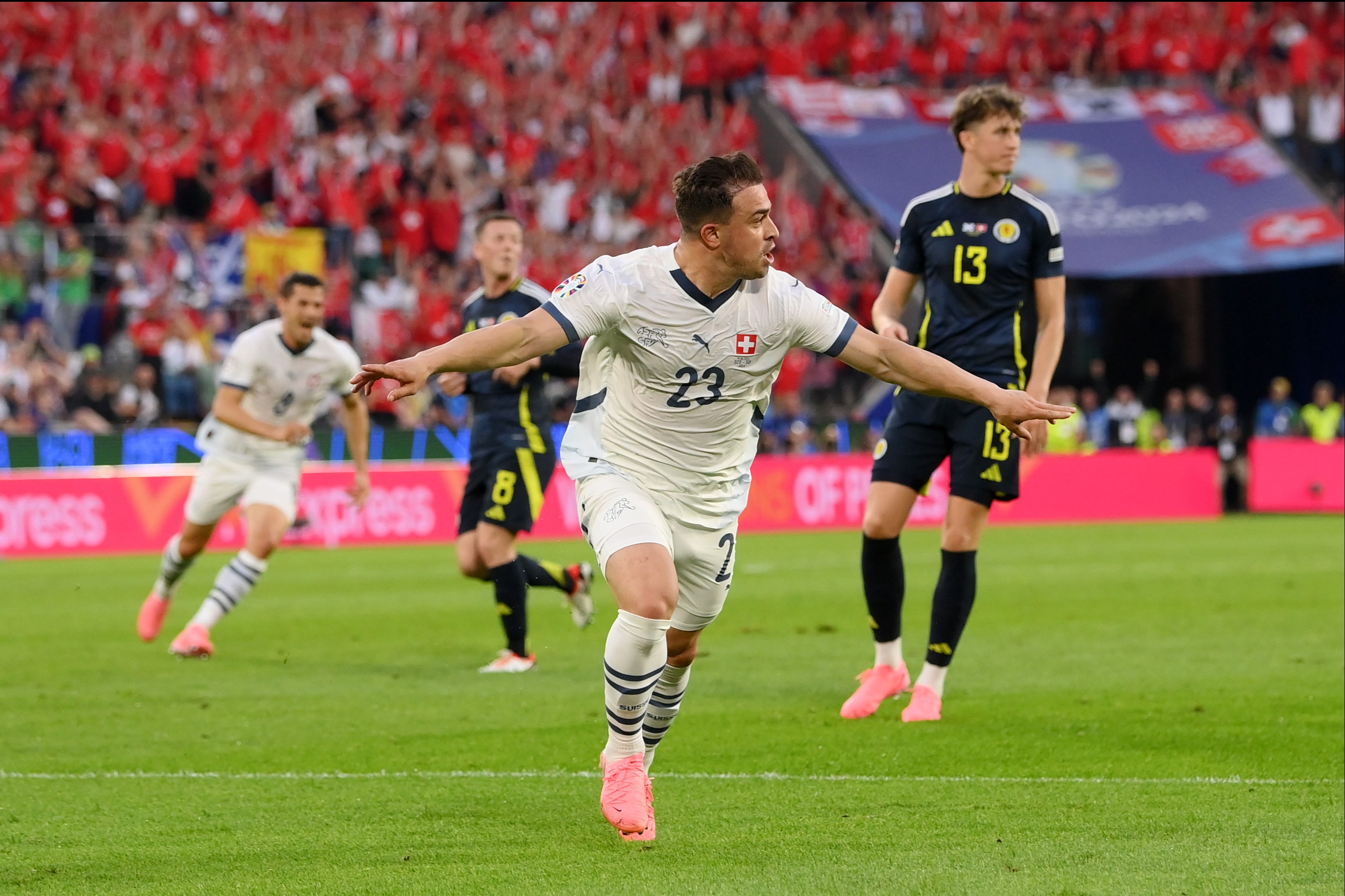 Xherdan Shaqiri fired in an outstanding equaliser as Switzerland secured a point