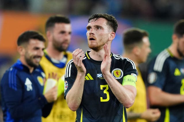 <p>Andrew Robertson was impressed with Scotland’s response against Switzerland (Andrew Milligan/PA)</p>