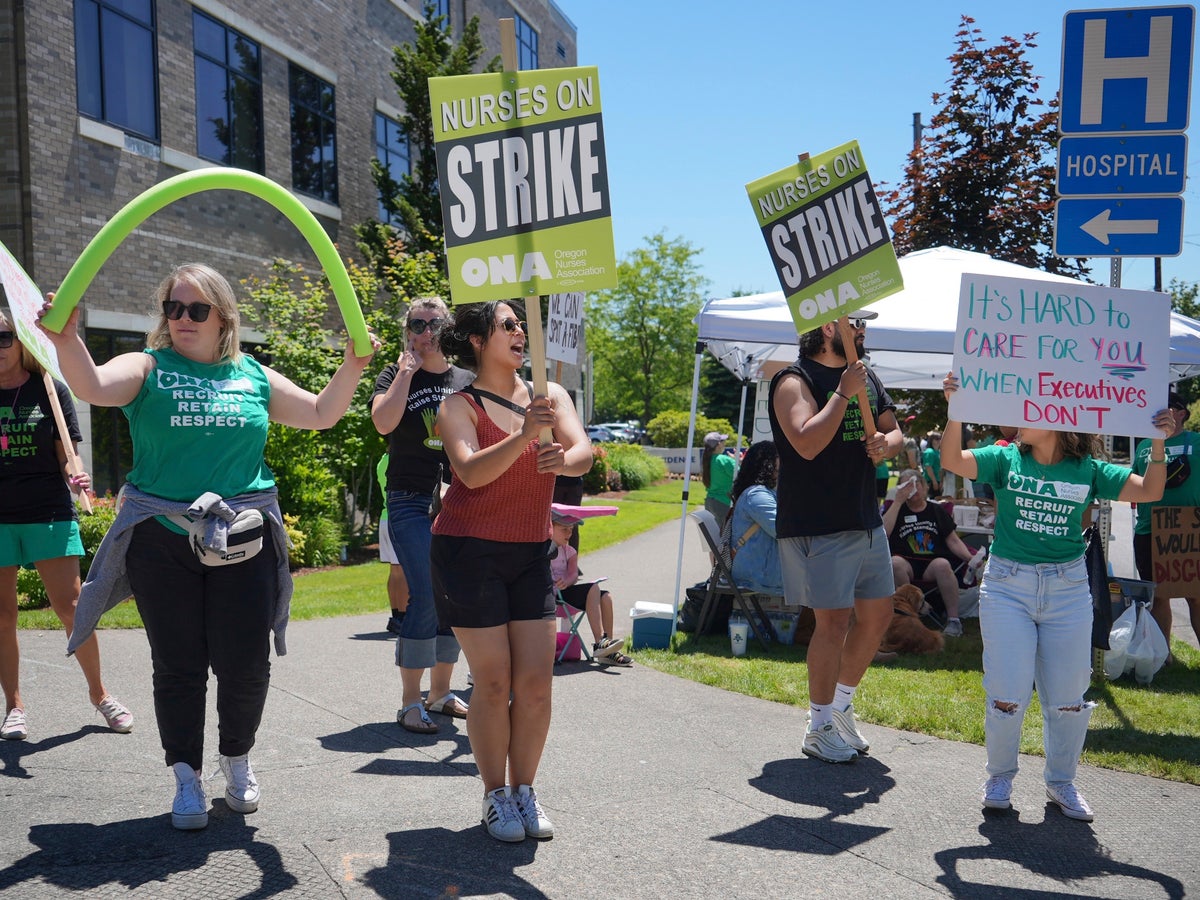 Nurses in Oregon take to the picket lines to demand better staffing, higher pay