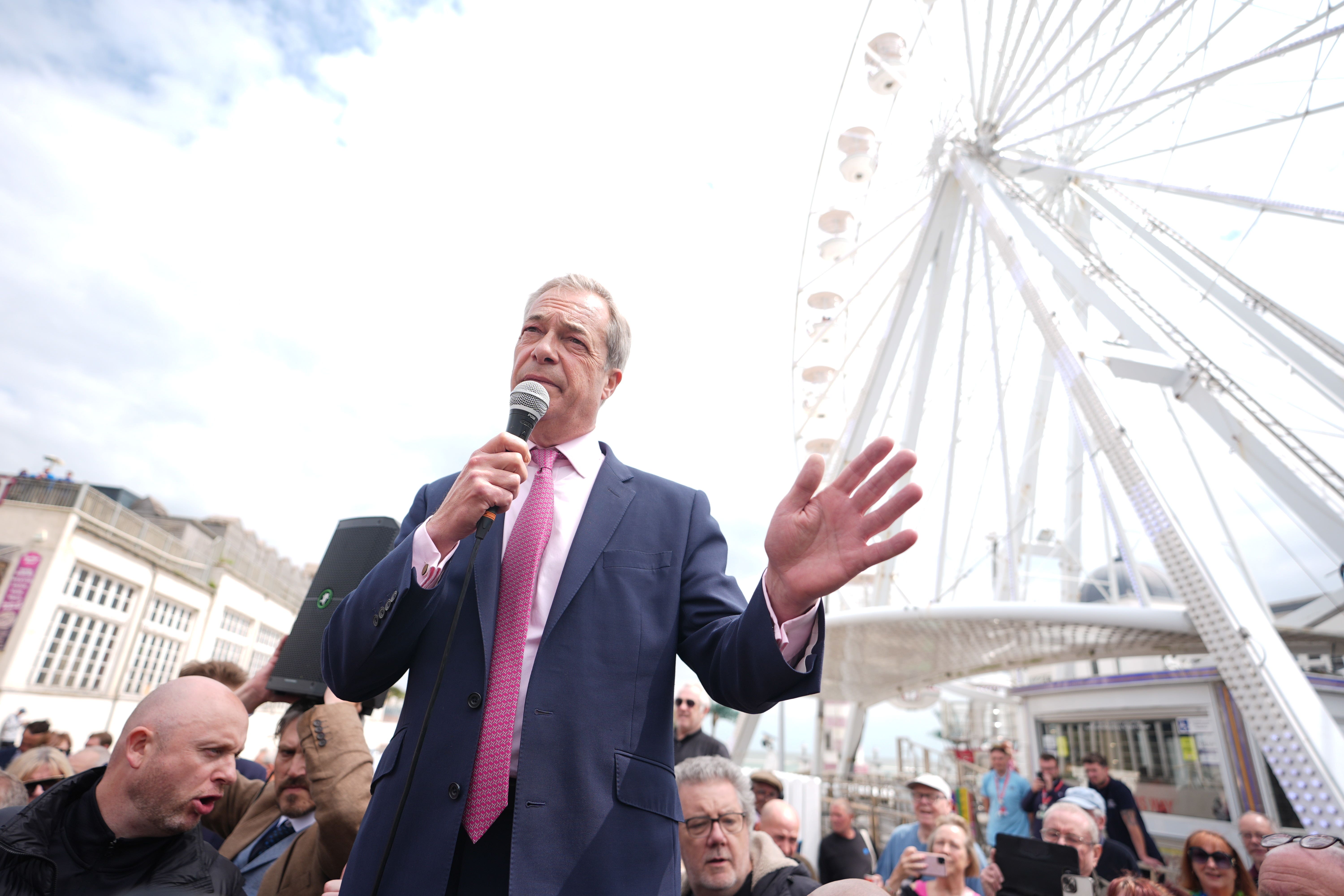 Reform UK leader Nigel Farage could deliver one of the shock election results in eastern England in the seat of Clacton, where he is a candidate (James Manning/PA)