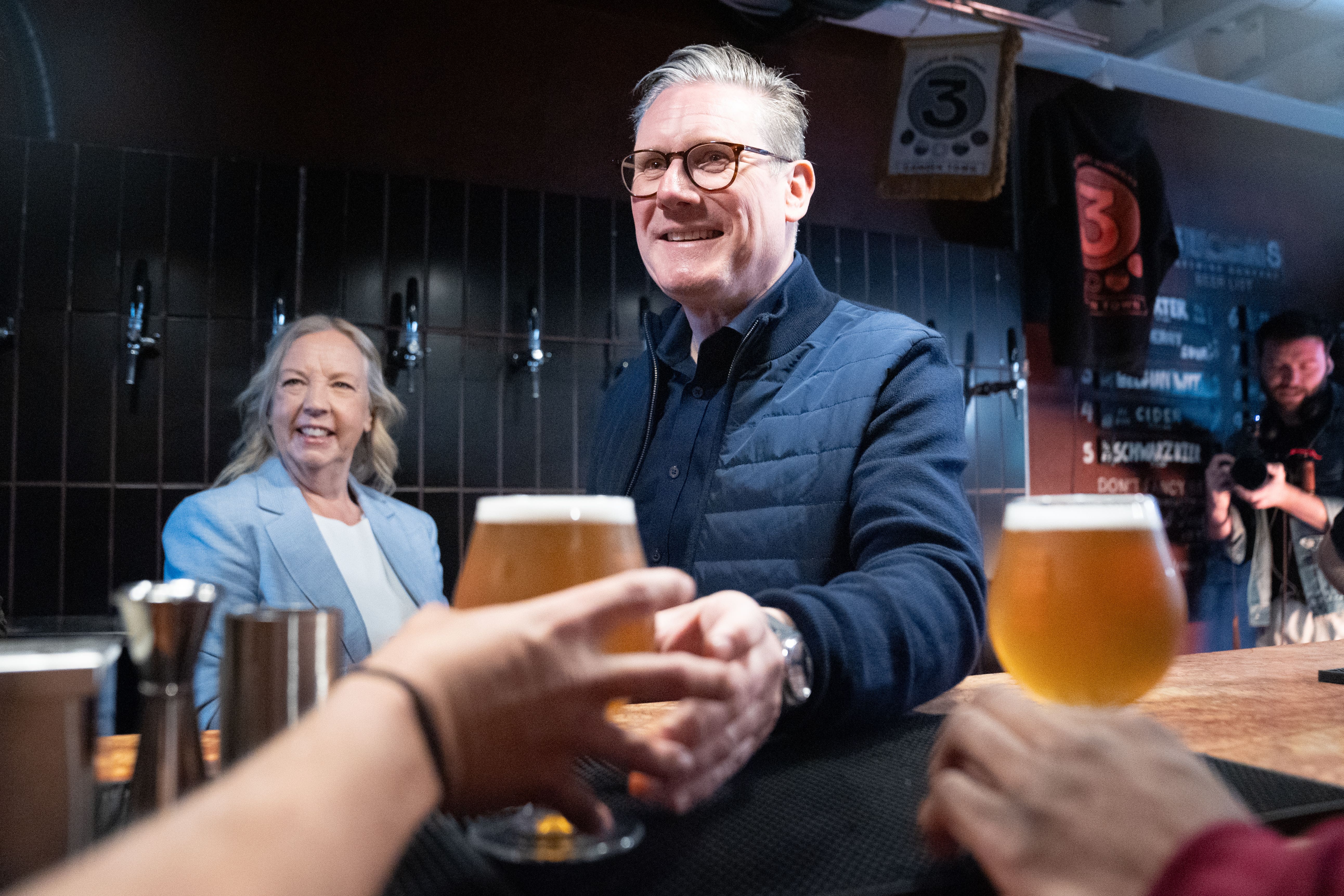 Labour Party leader Sir Keir Starmer visited a brewery in Camden in London while campaigning in the capital ahead of the General Election (Stefan Rousseau/PA)