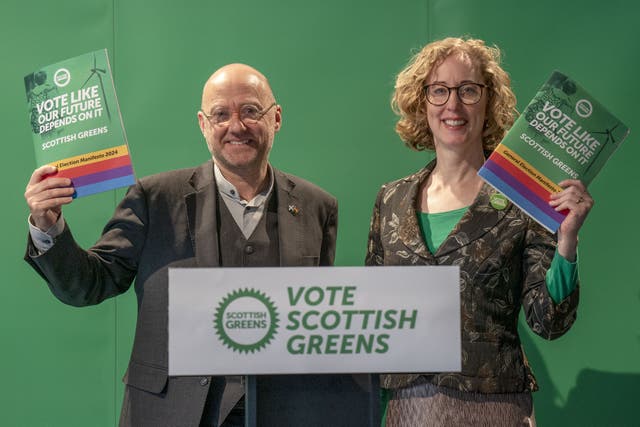 The Scottish Greens launched their manifesto on Thursday (Jane Barlow/PA)