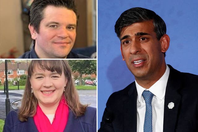 <p>Rishi Sunak is facing questions over the gambling scandal involving campaign director Tony Lee and his candidate wife Laura Saunders </p>