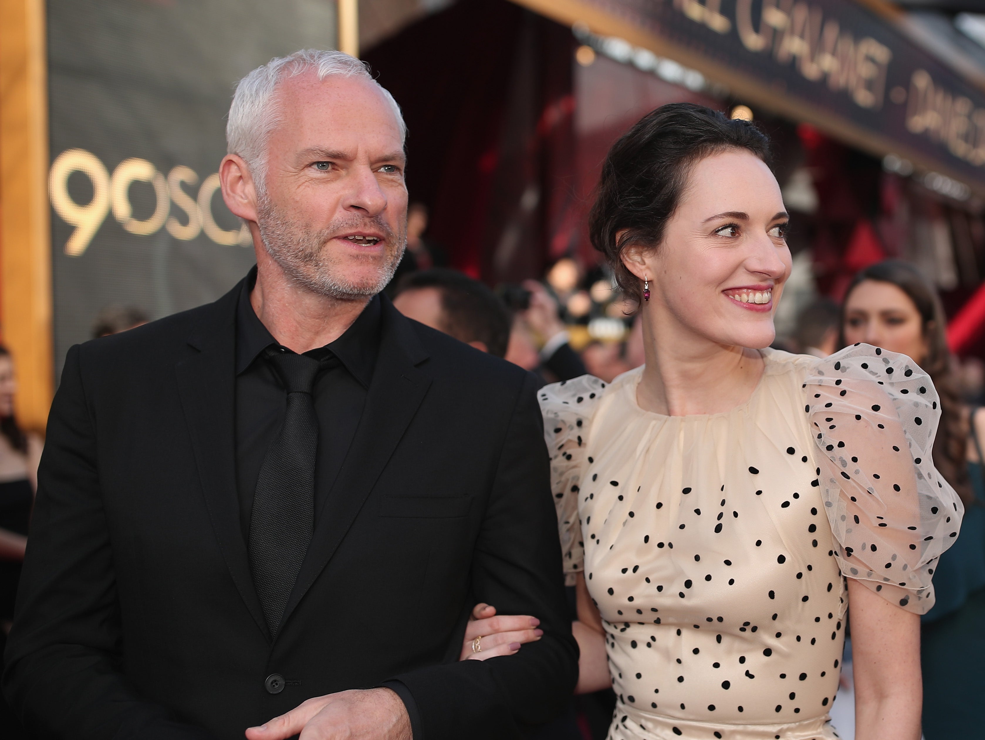 Martin McDonagh and Phoebe Waller Bridge at the 90th Annual Academy Awards in 2018