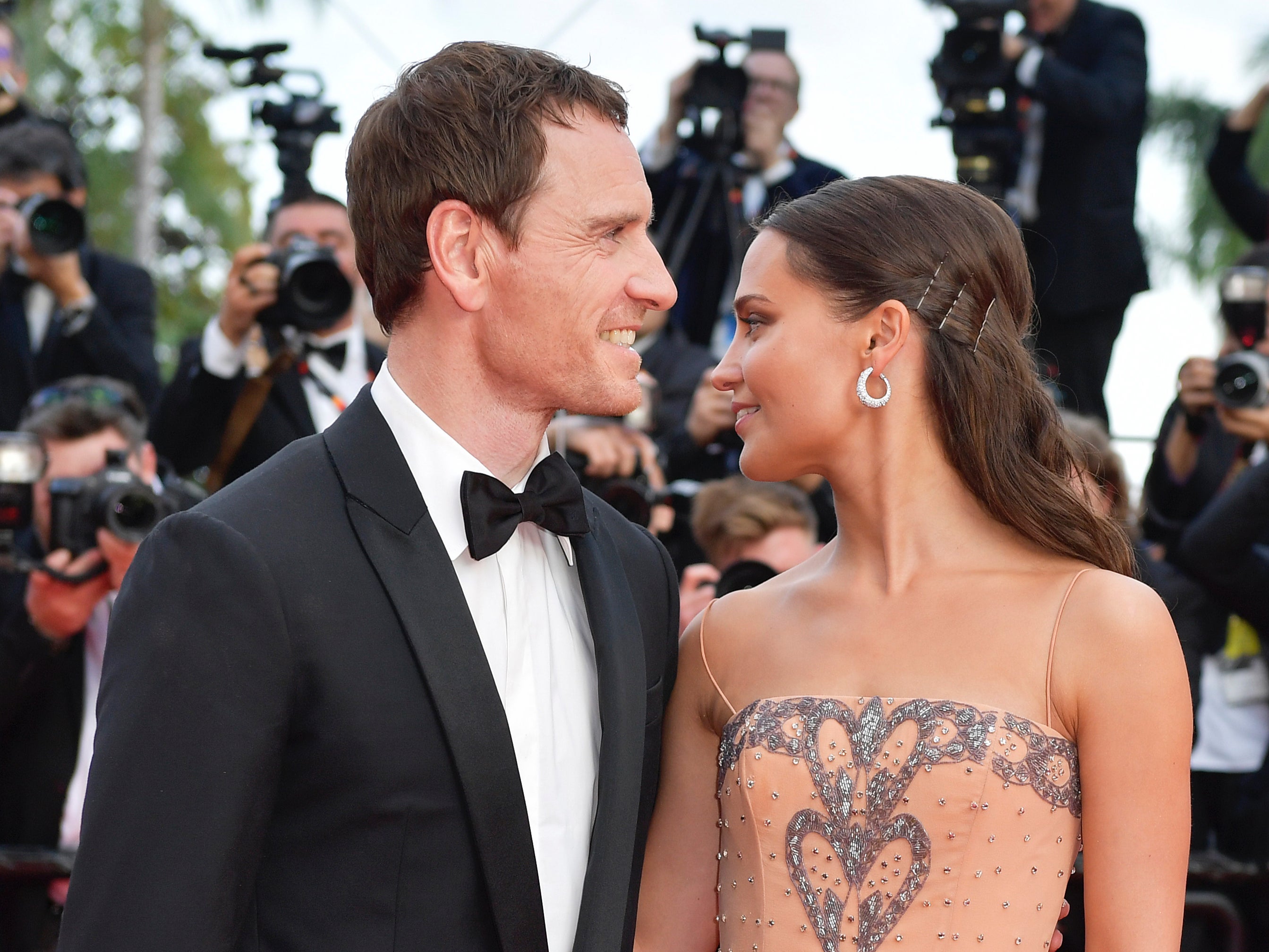 Michael Fassbender and Alicia Vikander at the Cannes film festival in 2023