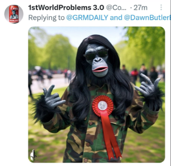 A racist image sent to Dawn Butler