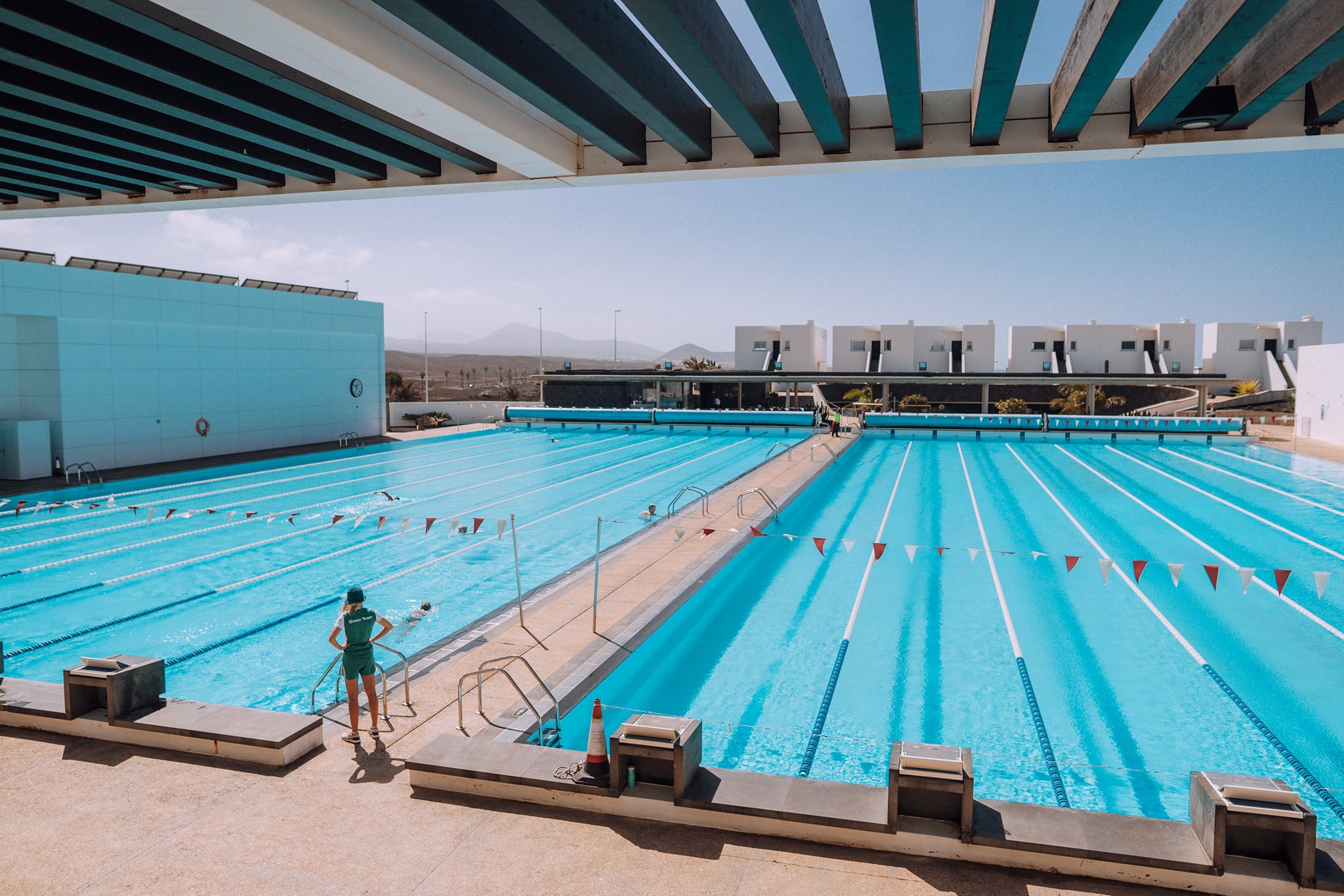 The south pool – two full Olympic-sized pools with grandstand viewing