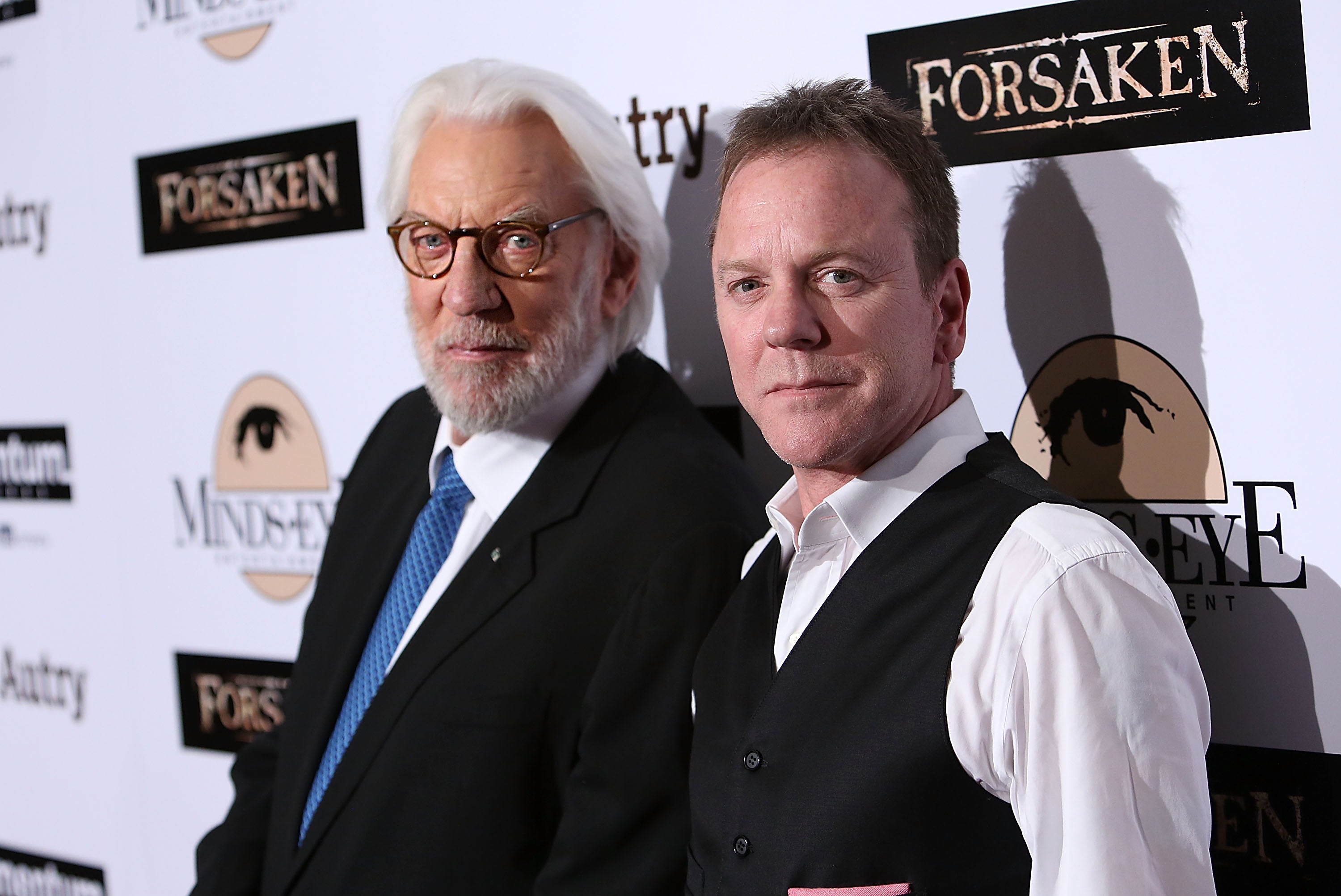 Donald Sutherland (left) with his son, ‘24’ star Kiefer