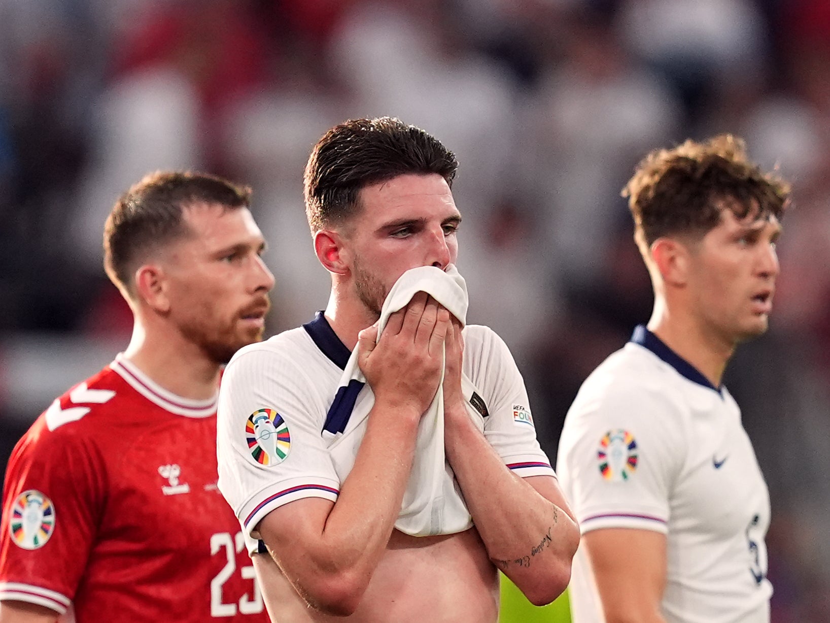 England's Declan Rice after the final whistle