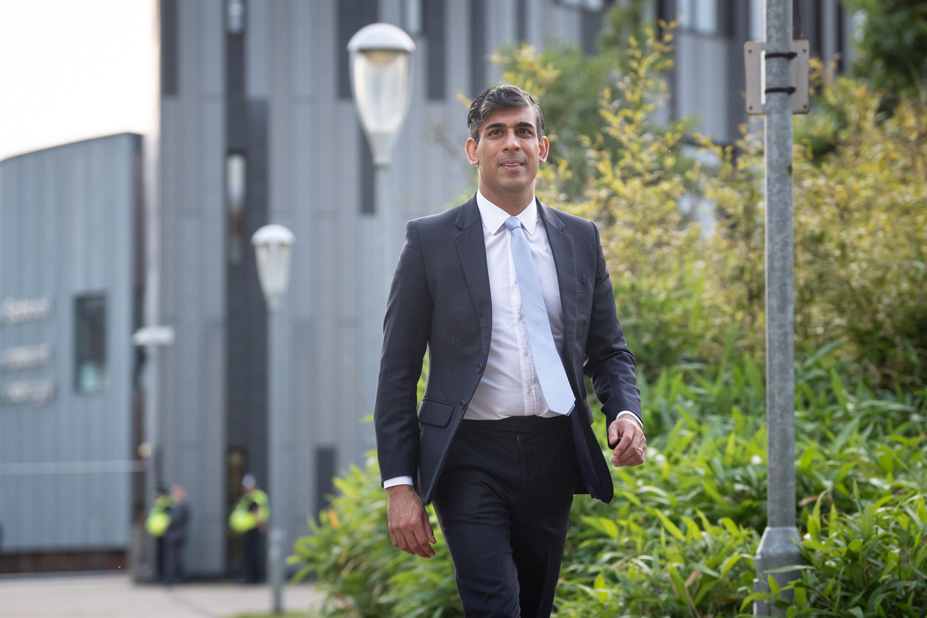 Prime Minister Rishi Sunak arriving at the BBC Question Time Leaders’ Special in York (Stefan Rousseau/PA)