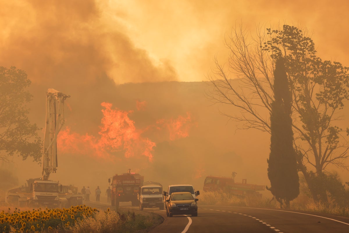 An agricultural fire spreads through settlements in southeast Turkey leaving at least 5 dead