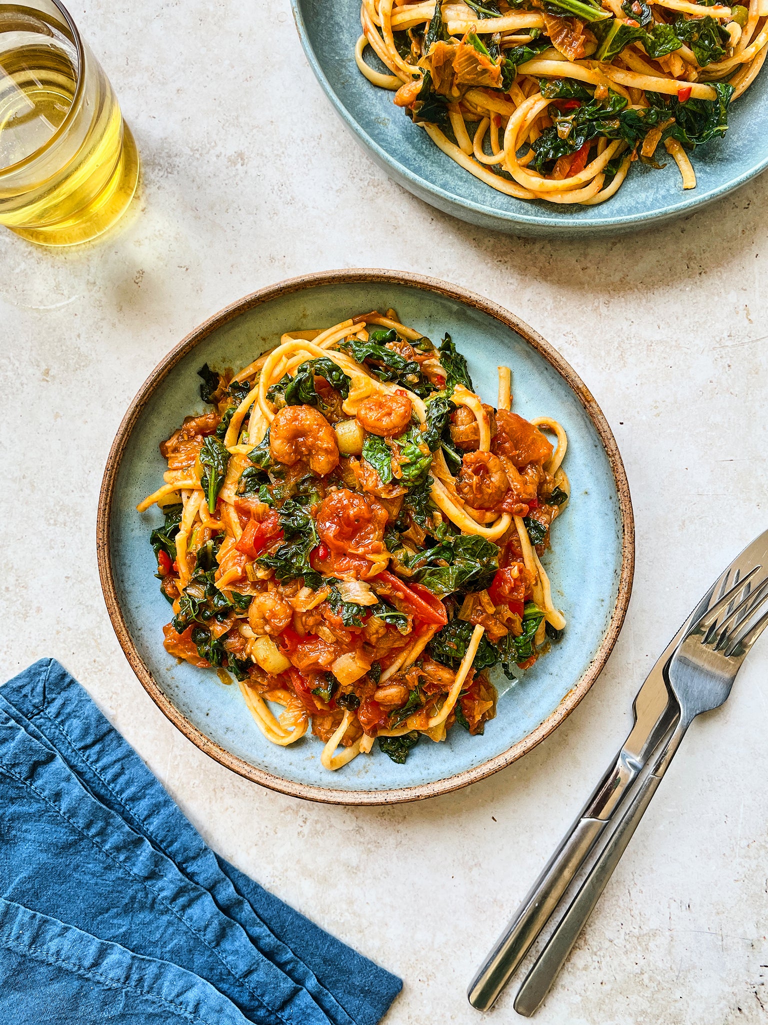 For pasta fans the chilli prawn kale linguine is a flavoursome supper that is on the table in just 20 minutes