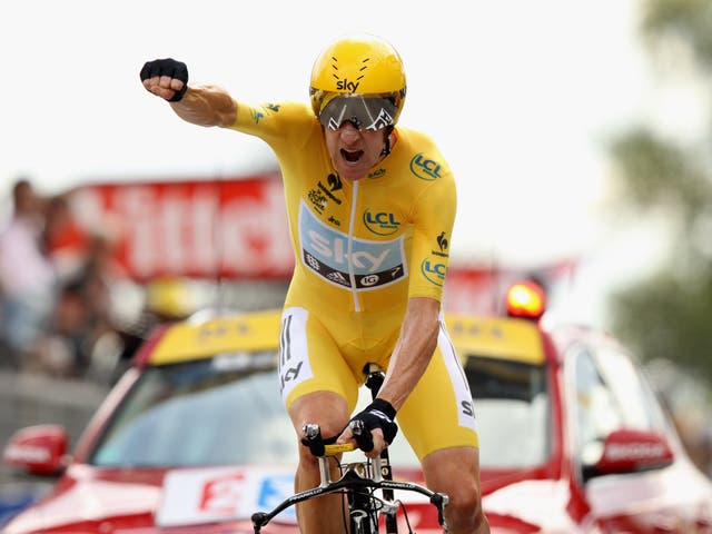 <p>Bradley Wiggins is the first Briton to win the Tour de France when he triumphed in 2012 with Team Sky</p>