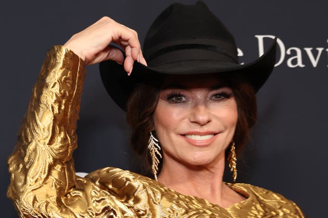 <p> Shania Twain attends the 66th Grammys in February 2024</p>