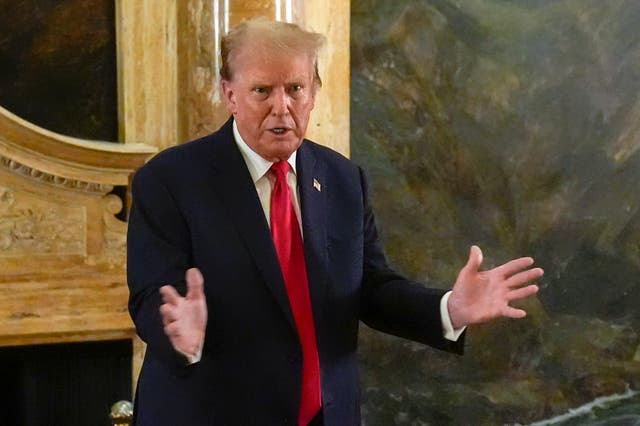 <p>Donald Trump speaks to supporters at his -Mar-a-Lago compound on June 5.</p>