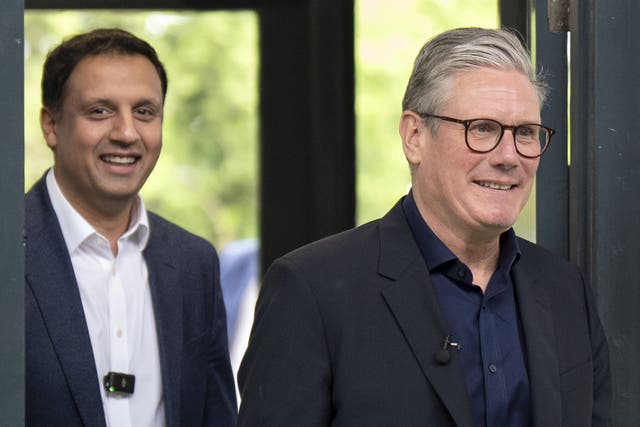 Sir Keir Starmer visited Scotland to campaign with Scottish Labour leader Anas Sarwar (Jane Barlow/PA)