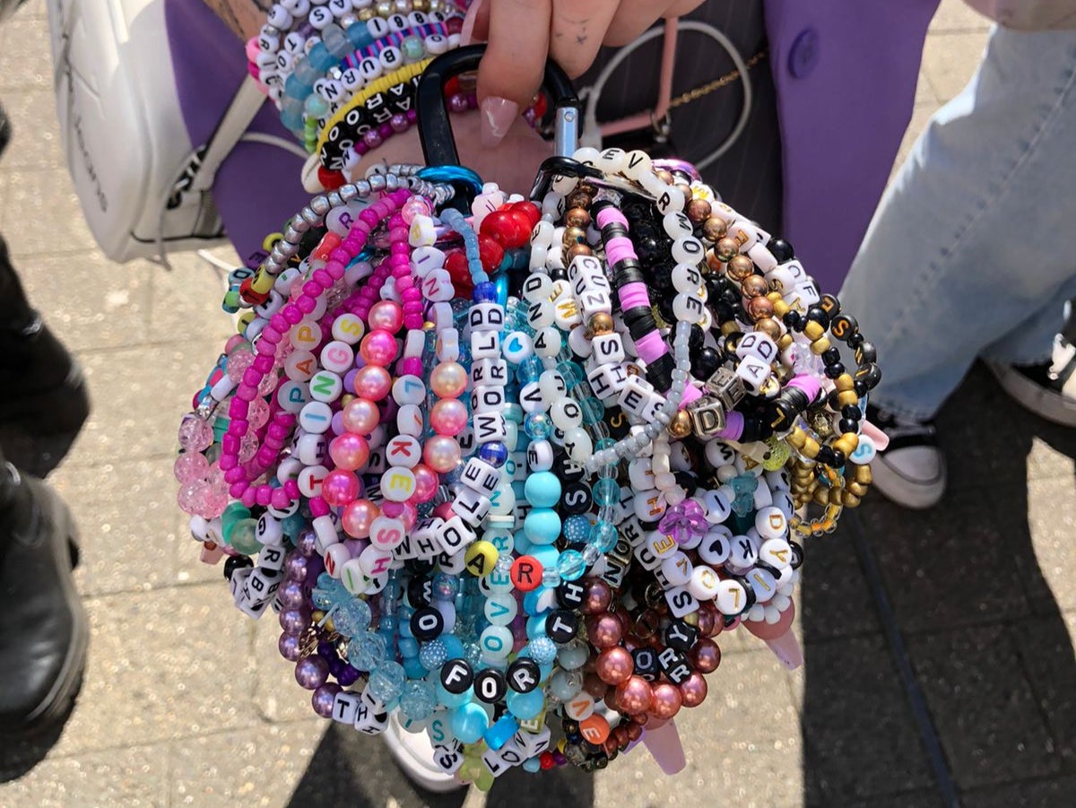 Nassy has spent a year and over one hundred hours making bracelets