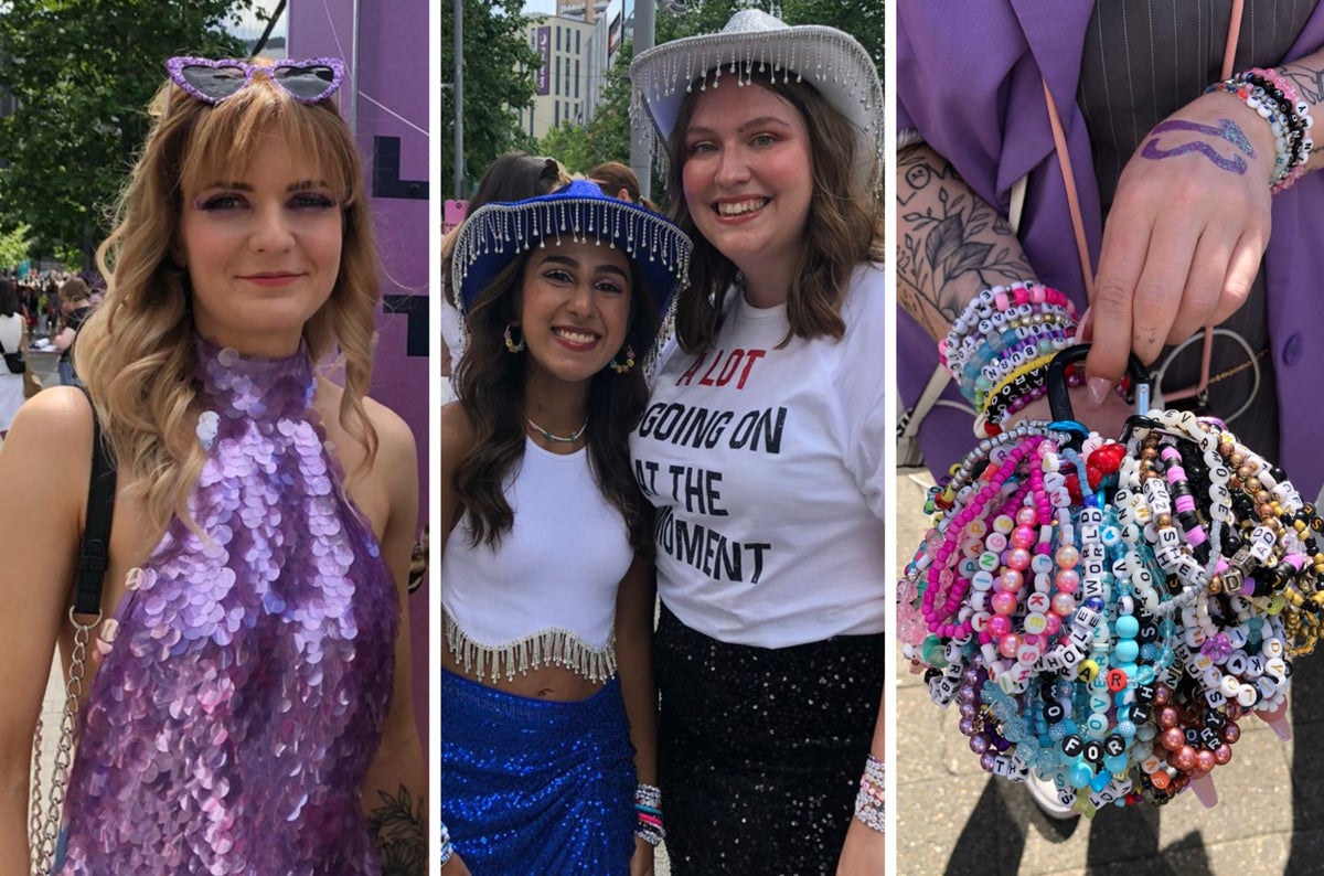 ‘We’ve been planning our outfits for a year’: Swifties flock to Wembley Stadium for Taylor Swift’s Eras Tour