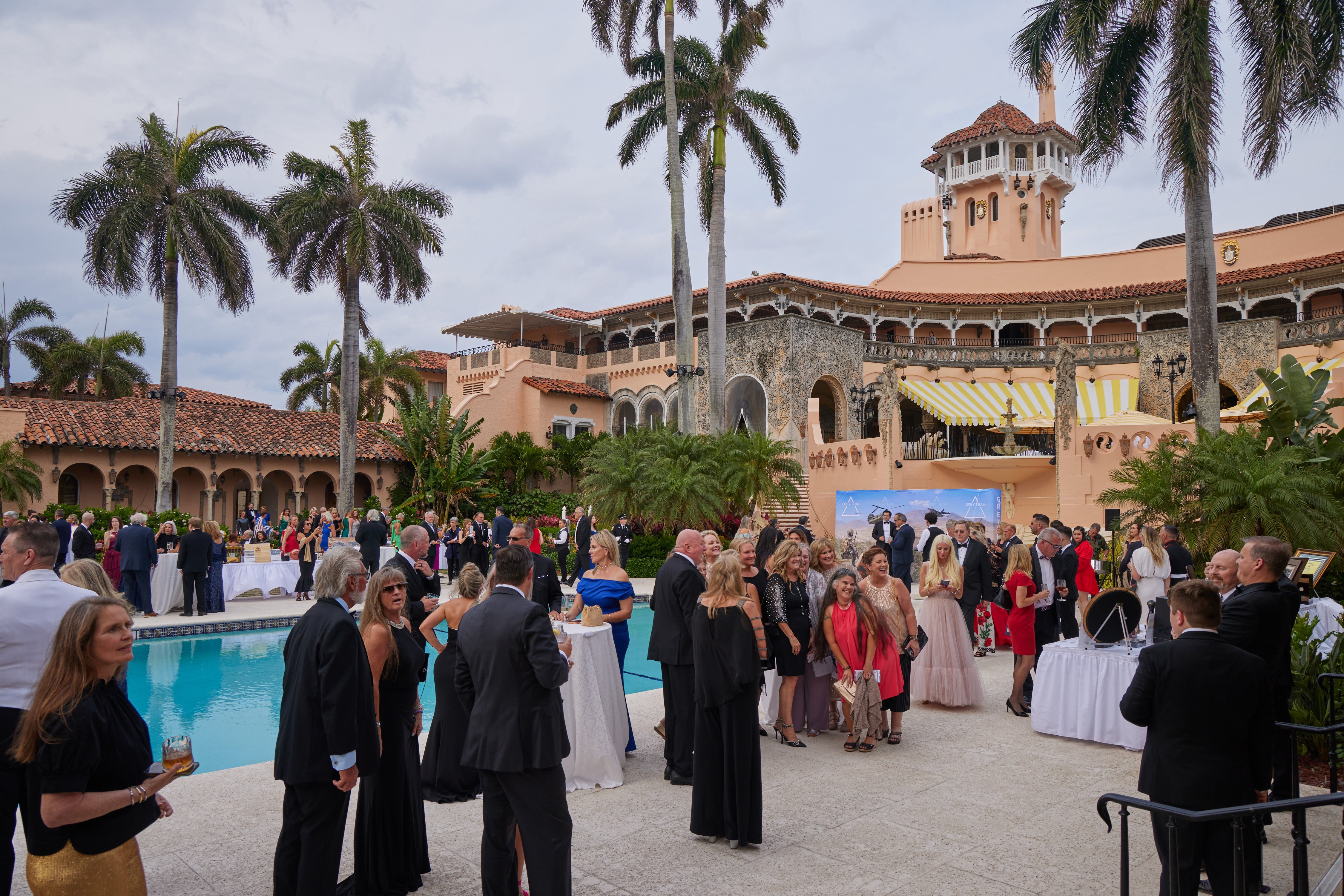 A general view of the atmosphere as Haute Living supports our veterans at America First gala at Mar-a-Lago on April 11, 2024 in Palm Beach, Florida