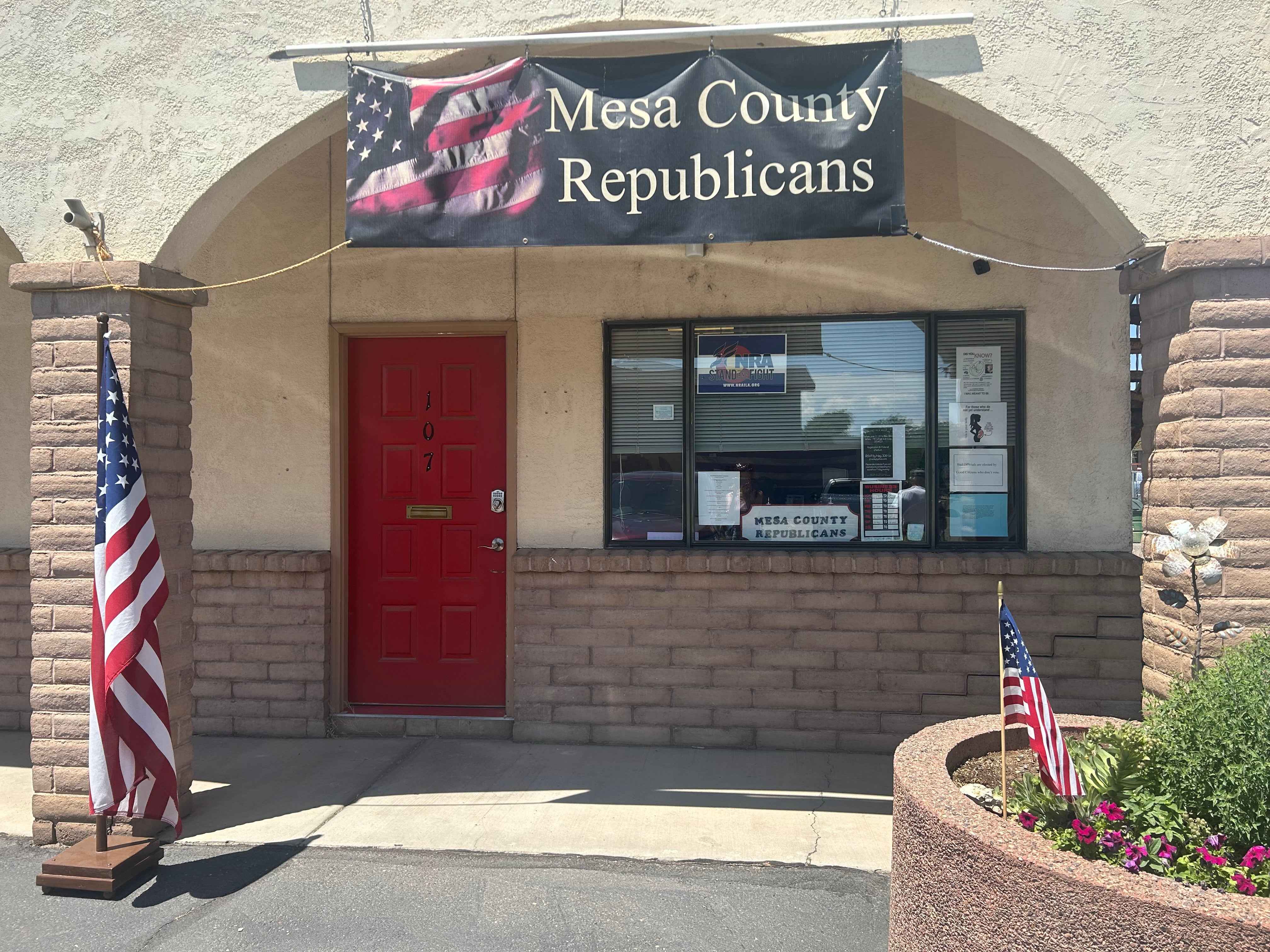 There is infighting within the Colorado state GOP – mirroring national trends – with splits between old-guard establishment Republicans and grassroots, MAGA supporters; at the Mesa County offices in Grand Junction, Trump paraphernalia is overwhelmingly on display
