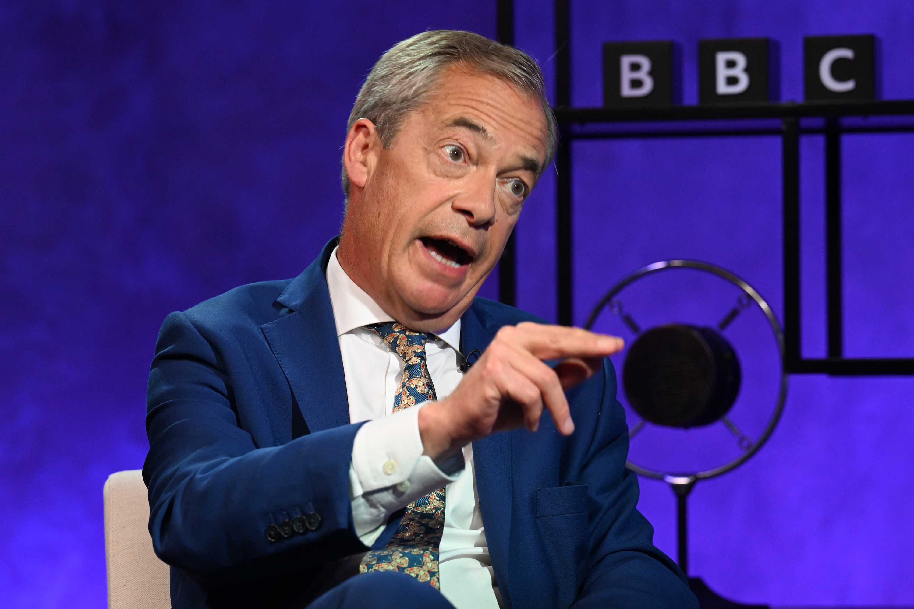 Nigel Farage has been accused of being a Putin apologist (Jeff Overs/BBC/PA)