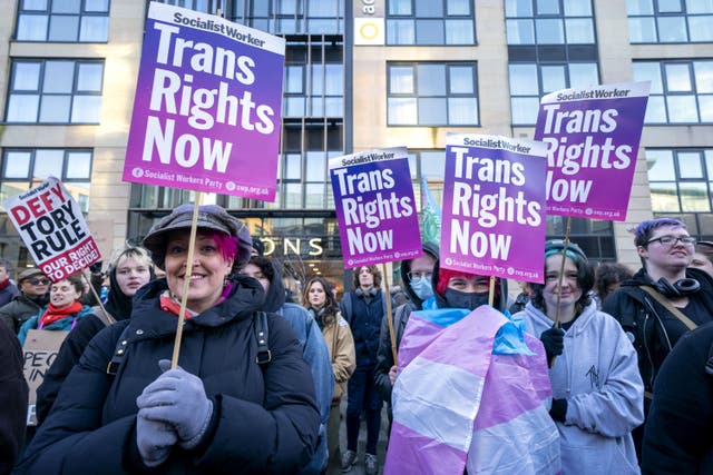 The Gender Recognition Reform (Scotland) Bill was blocked by the UK Government (Jane Barlow/PA)