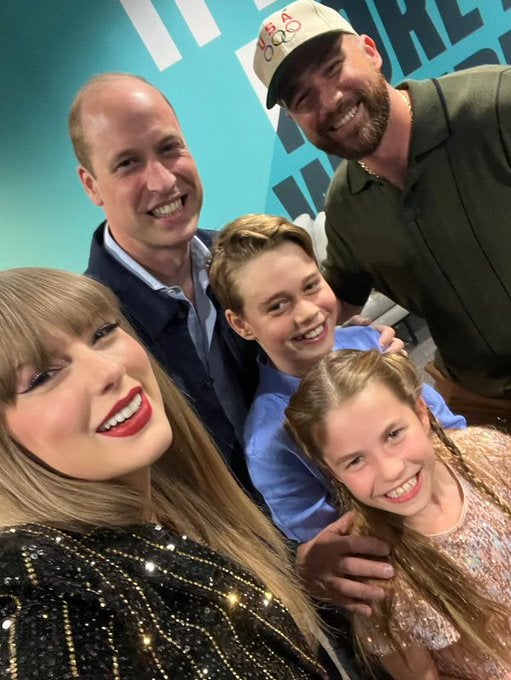 Taylor Swift took a selfie with the royals and her boyfriend Travis Kelce.