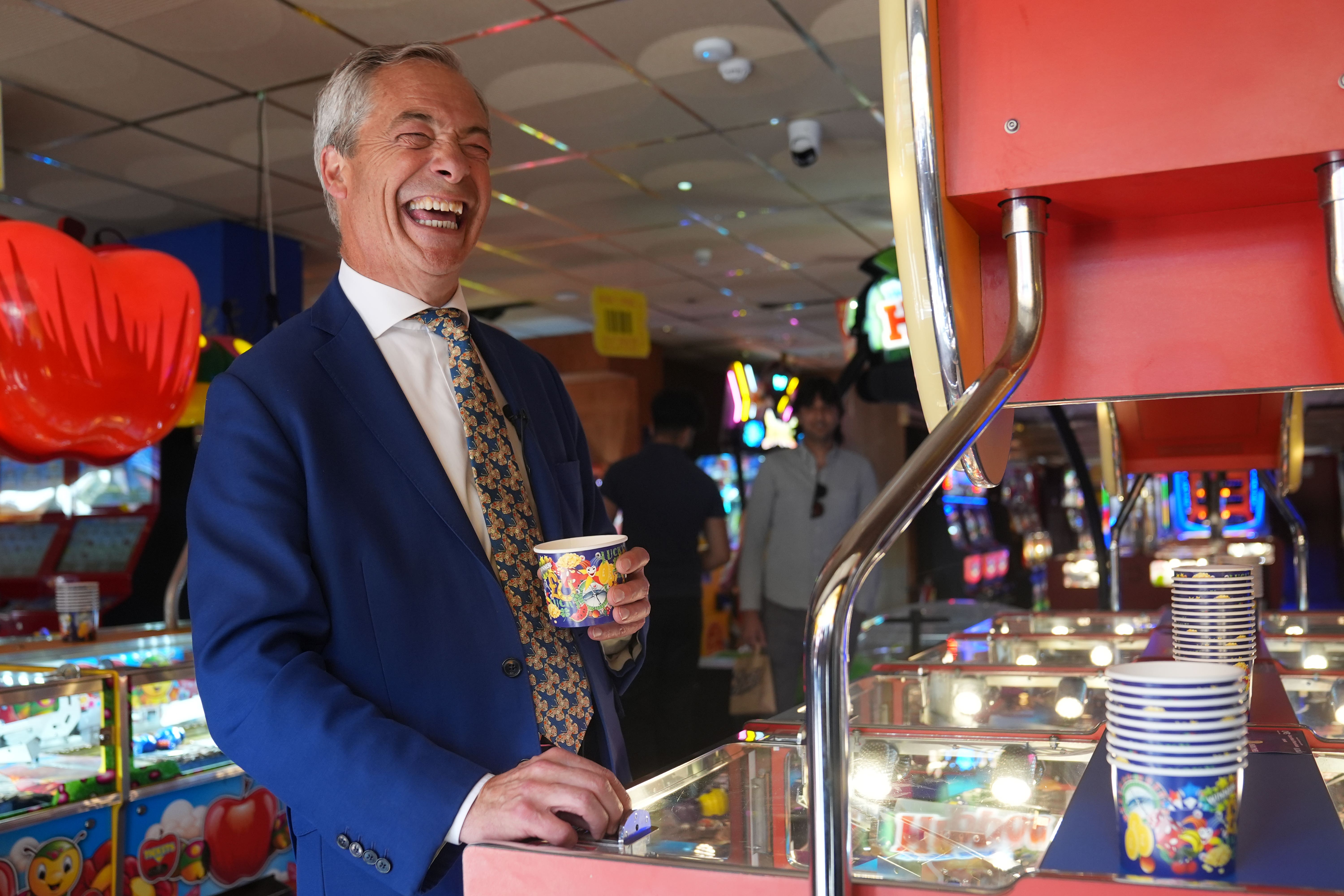 Reform UK leader Nigel Farage campaigned in Clacton-on-Sea, Essex (PA)