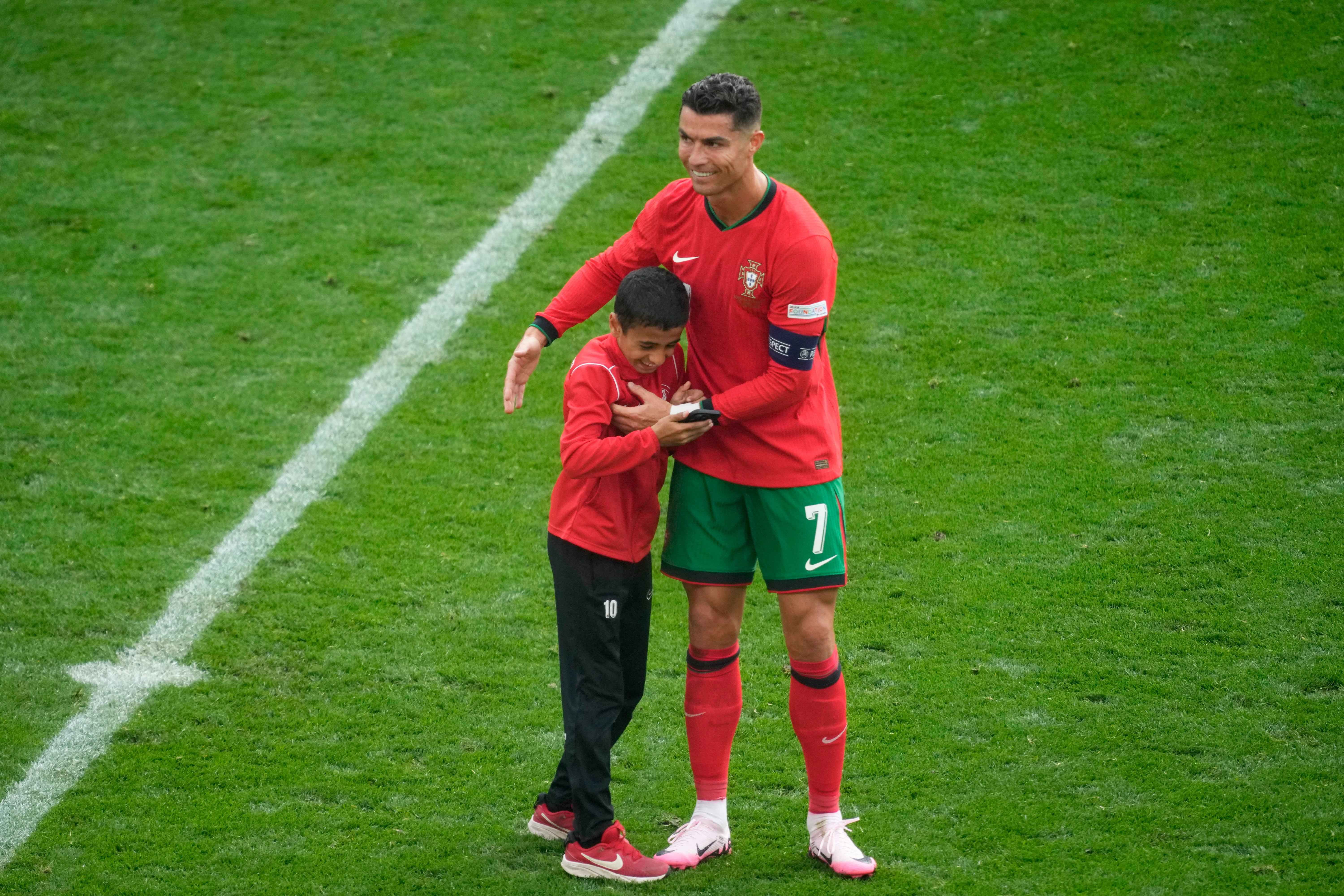 Ronaldo was targeted by half a dozen pitch invaders