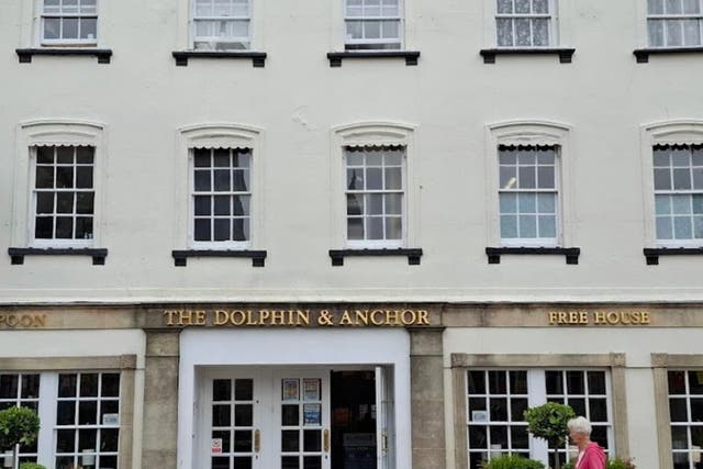 <p>A Google Maps street view shows the front of The Dolphin and Anchor Wetherspoons in Chichester </p>
