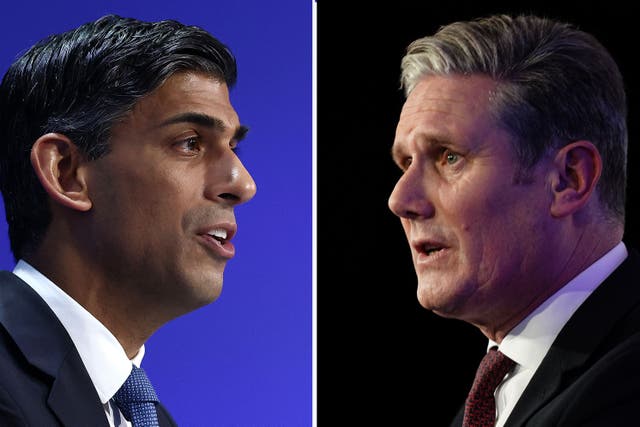 The IFS has studied the spending plans of the Conservatives under Rishi Sunak, and Sir Keir Starmer’s Labour (PA)