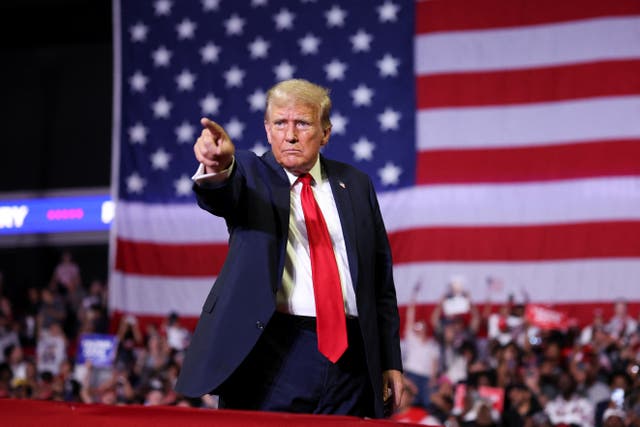 Former U.S. President and Republican presidential candidate Donald Trump gestures during a campaign event in Philadelphia, Pennsylvania, U.S., June 22, 2024