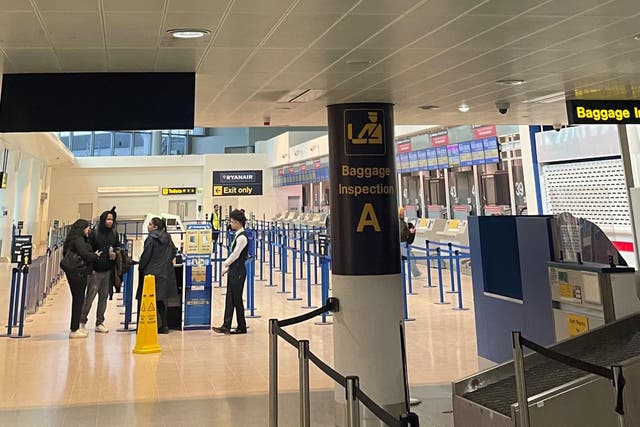 <p>Departures board at Manchester Airport which experienced disruption over the weekend </p>