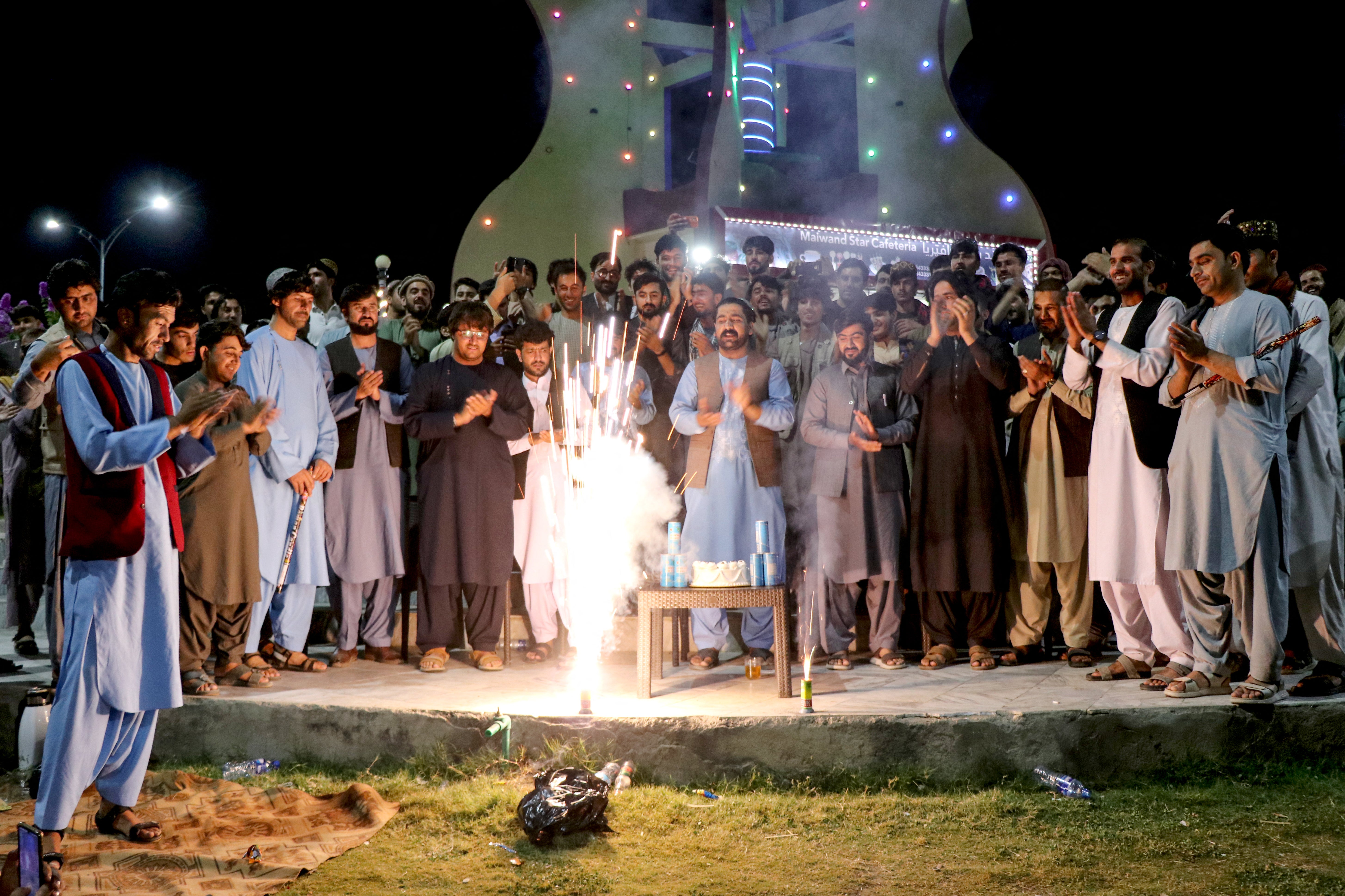 Afghanistan fans burst firecrackers in Khost to celebrate beating Australia