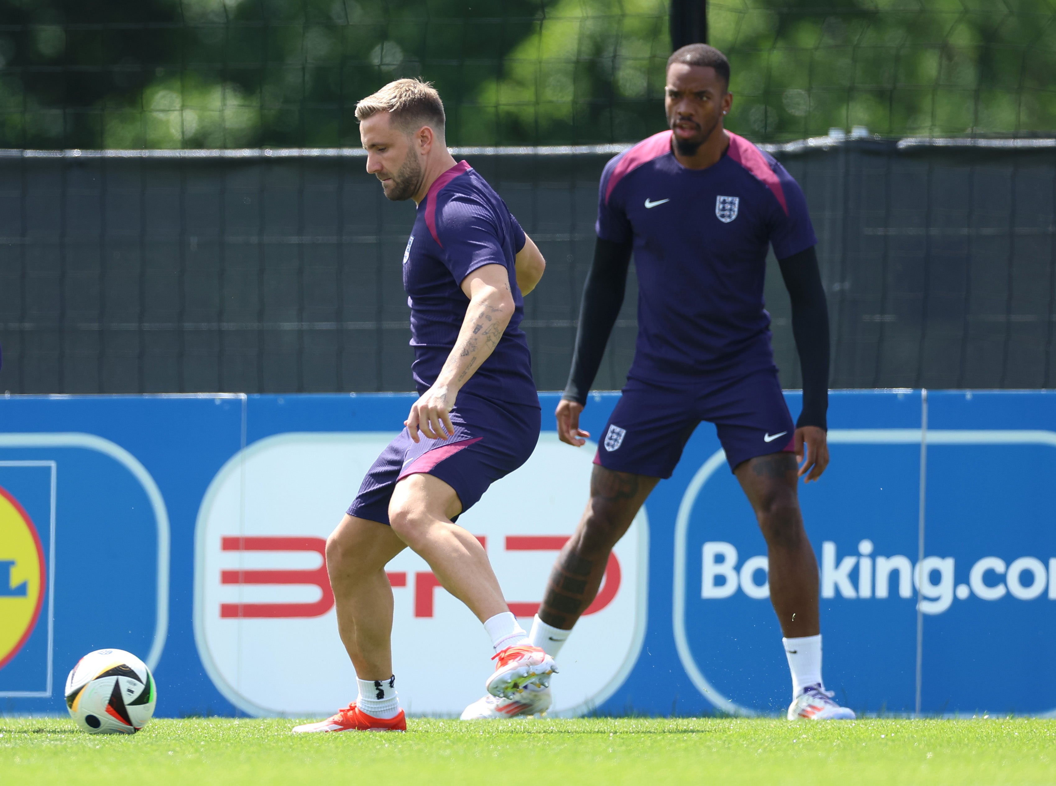 Luke Shaw had been training on his own earlier in the tournament