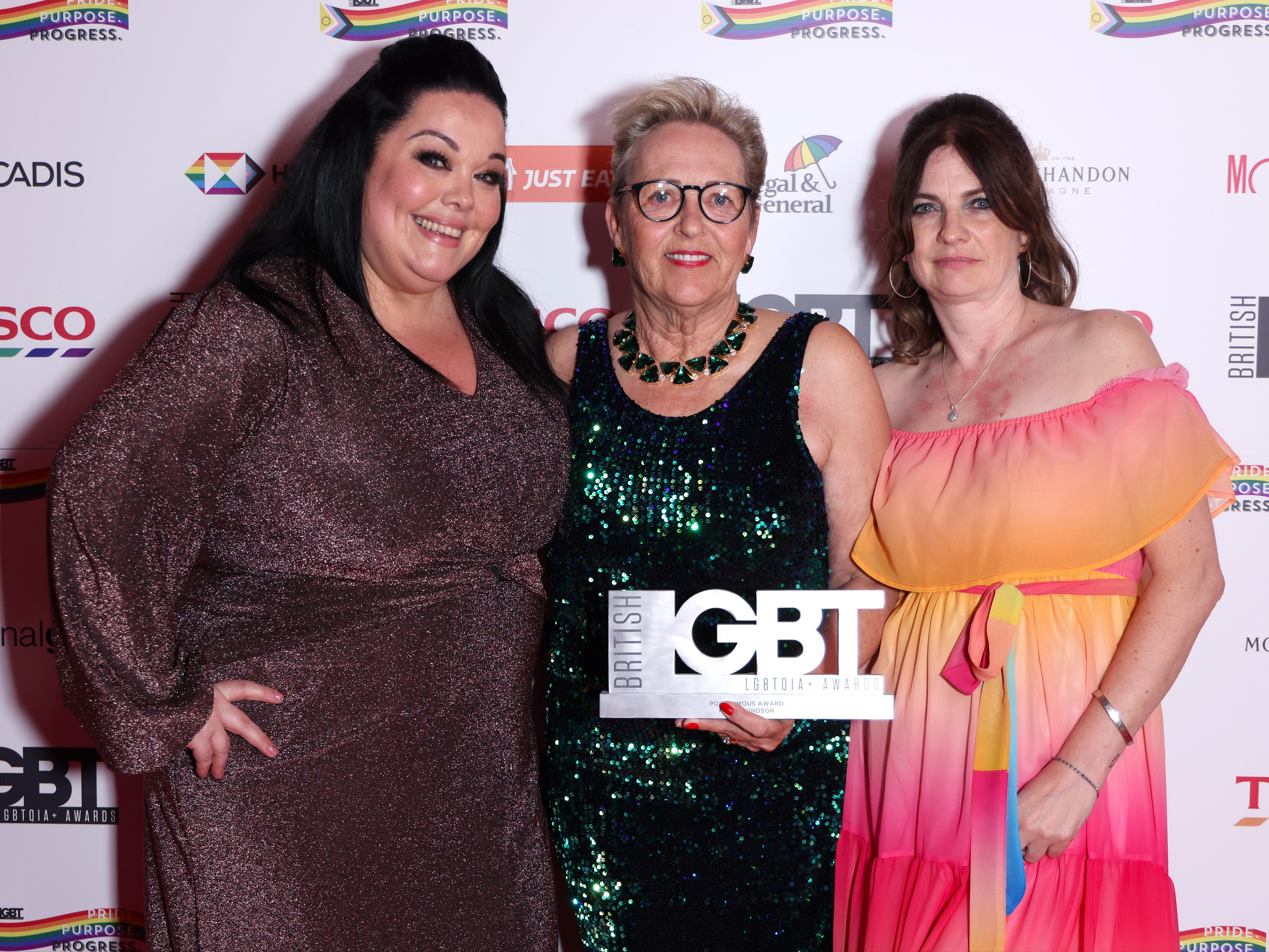 Lisa Riley, Windsor’s aunt Alison and his sister Hayley accepted his award