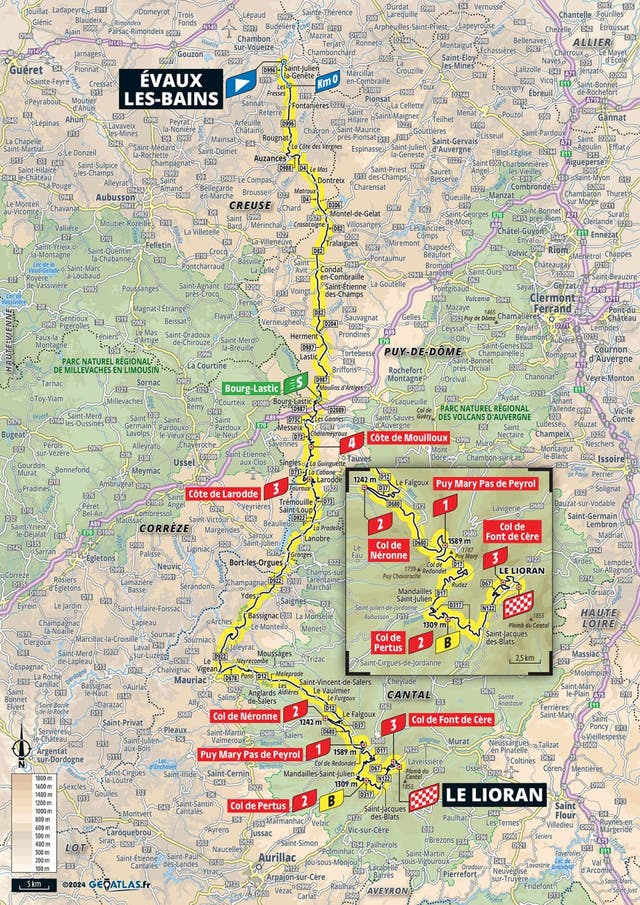 <p>Stage 11 is from Evaux-les-Bains to Le Lioran </p>