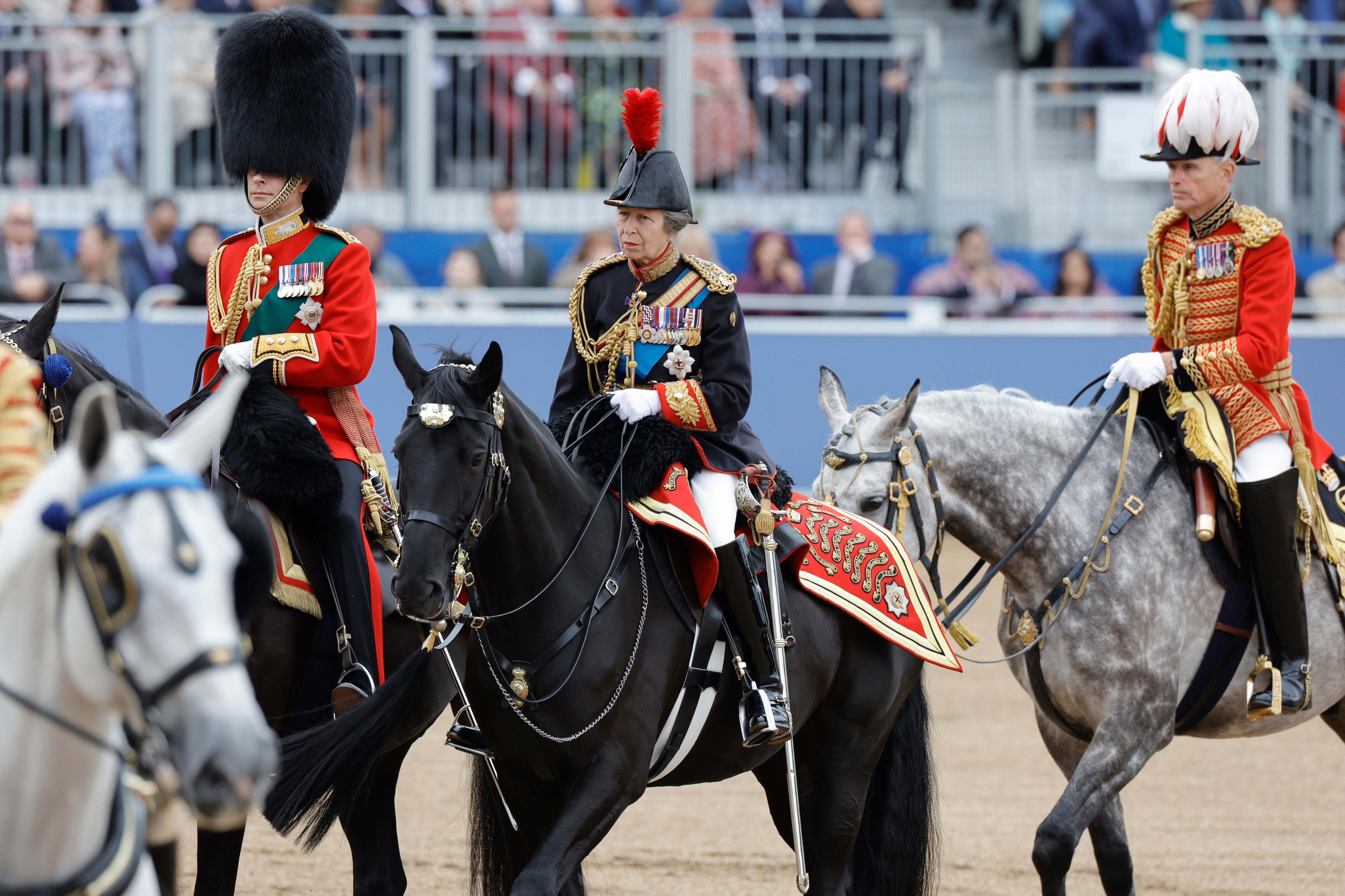 The Princess Royal is an experienced rider and participated in the Trooping the Colour this month.