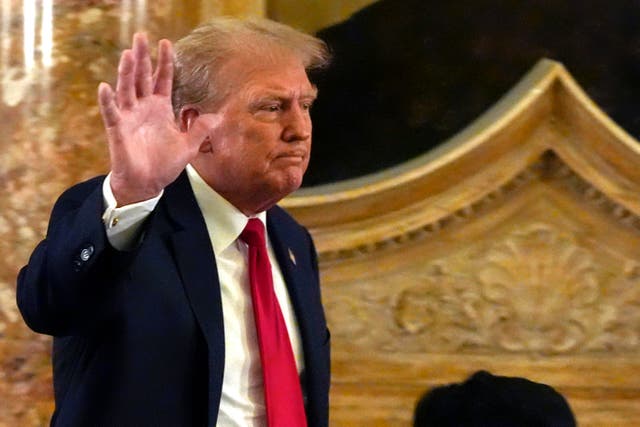 <p>Donald Trump arrives for a dinner with members of the group Conserve the Culture in Mar-a-Lago on June 5. Federal investigators are reportedly looking into his previously unreported trip to the compound a few weeks before the FBI’s 2022 search</p>