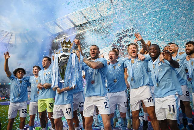 <p>Manchester City won a record fourth Premier League title in a row last season</p>