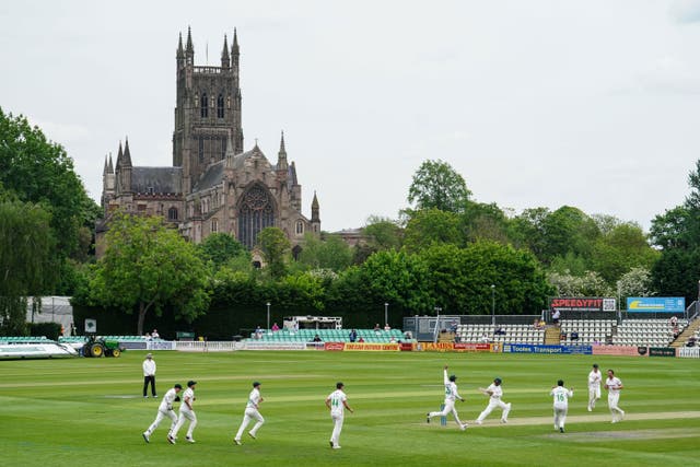 Spectators at New Road witnessed Shoaib Bashir get hit for 38 runs during day two of Worcestershire’s Vitality County Championship Division One match with Surrey (David Davies/PA)