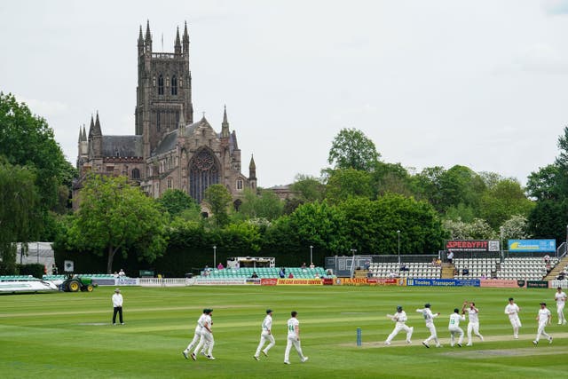 England spinner Shoaib Bashir went for 38 runs from an over at New Road in day two of the Vitality County Championship (David Davies/PA)